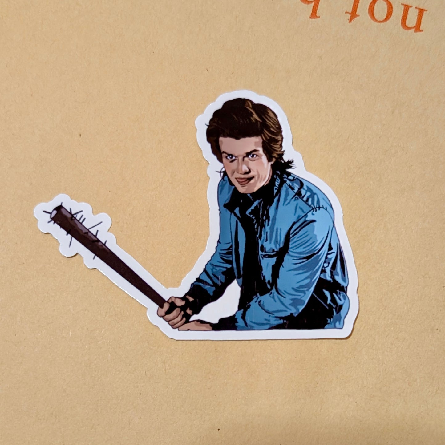 Steve Harrington Stranger Things baseball bat waterproof glossy sticker | Eco friendly & vegan