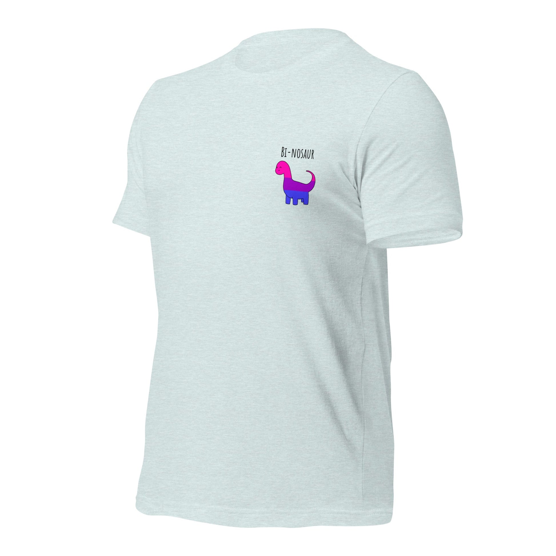 Bi-nosaur Pride T-Shirt | Bisexual Flag Dinosaur | Eco-Friendly Premium Tee - Jessie's Art Shop