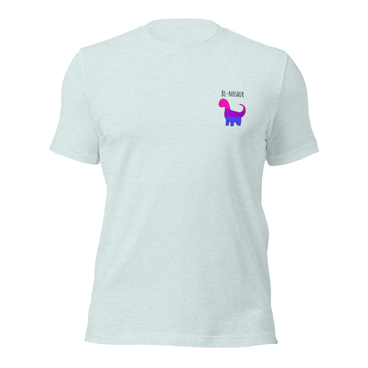 Bi-nosaur Pride T-Shirt | Bisexual Flag Dinosaur | Eco-Friendly Premium Tee - Jessie's Art Shop