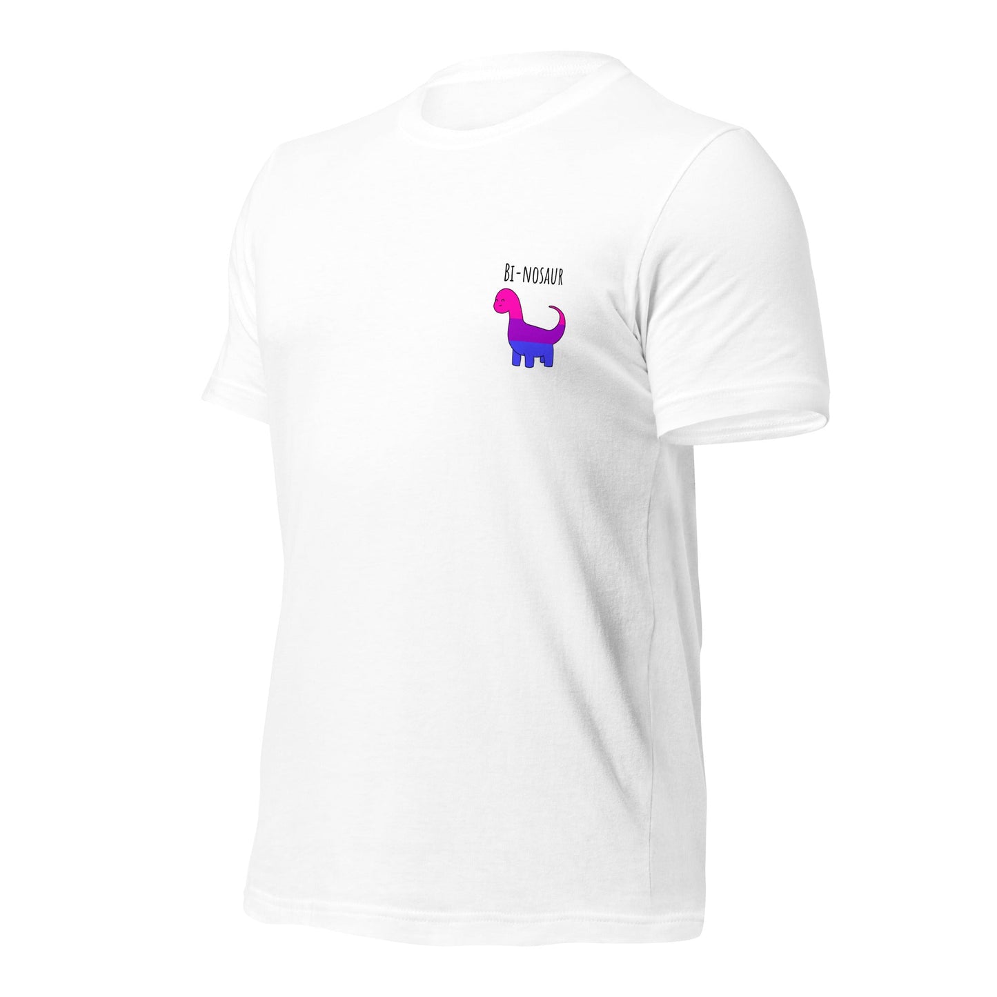 Bi-nosaur Pride T-Shirt | Bisexual Flag Dinosaur | Eco-Friendly Premium Tee - Jessie's Art Shop