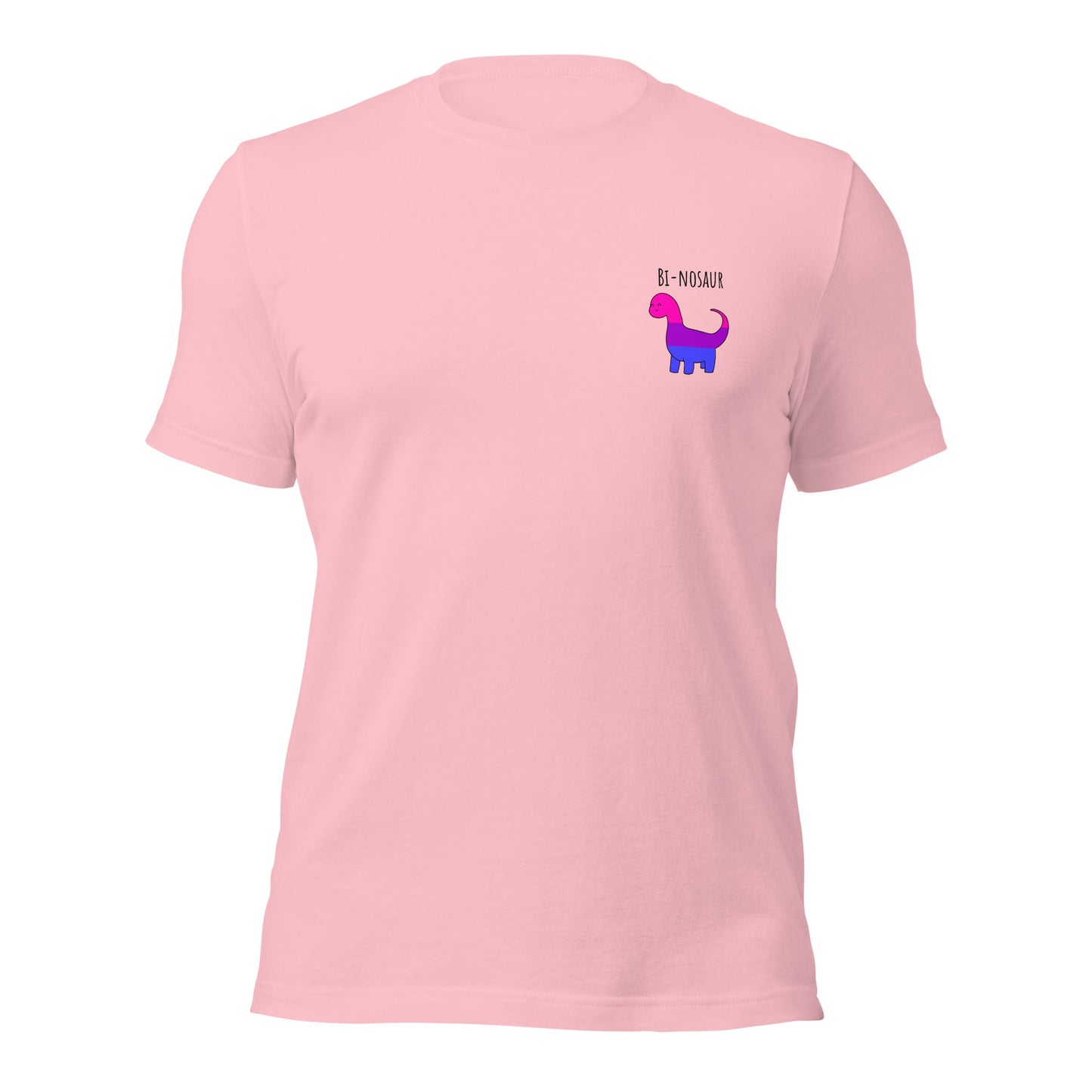 Bi-nosaur Pride T-Shirt | Bisexual Flag Dinosaur | Eco-Friendly Premium Tee - Jessie's Art Shop