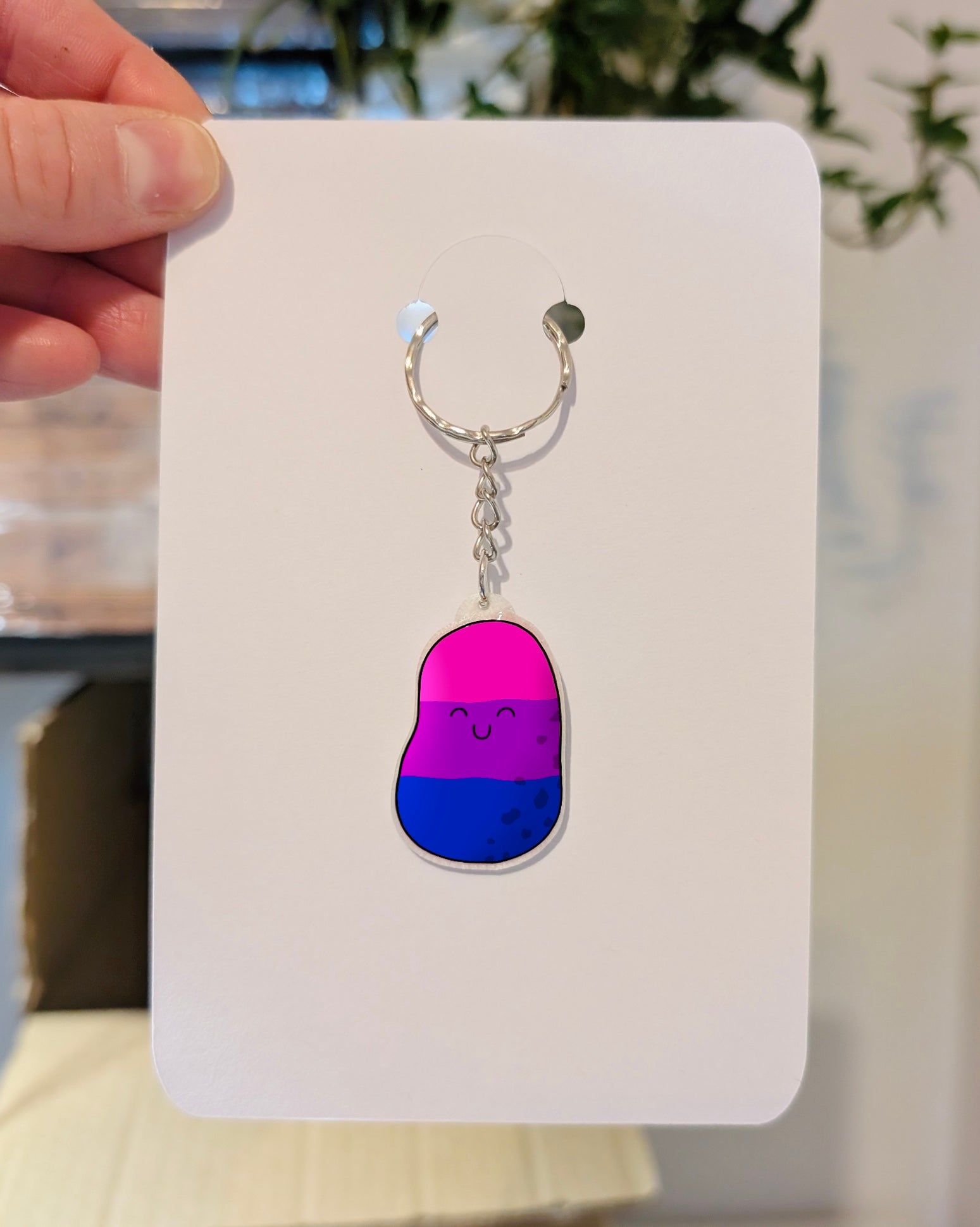 Bi Pride Potato Keychain | Cute Bisexual Flag Colors | Handmade LGBTQ+ Accessory - Jessie's Art Shop