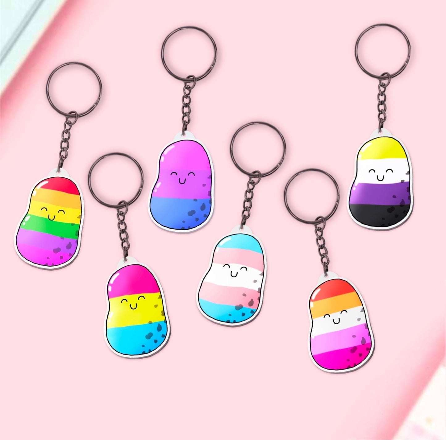 Bi Pride Potato Keychain | Cute Bisexual Flag Colors | Handmade LGBTQ+ Accessory - Jessie's Art Shop