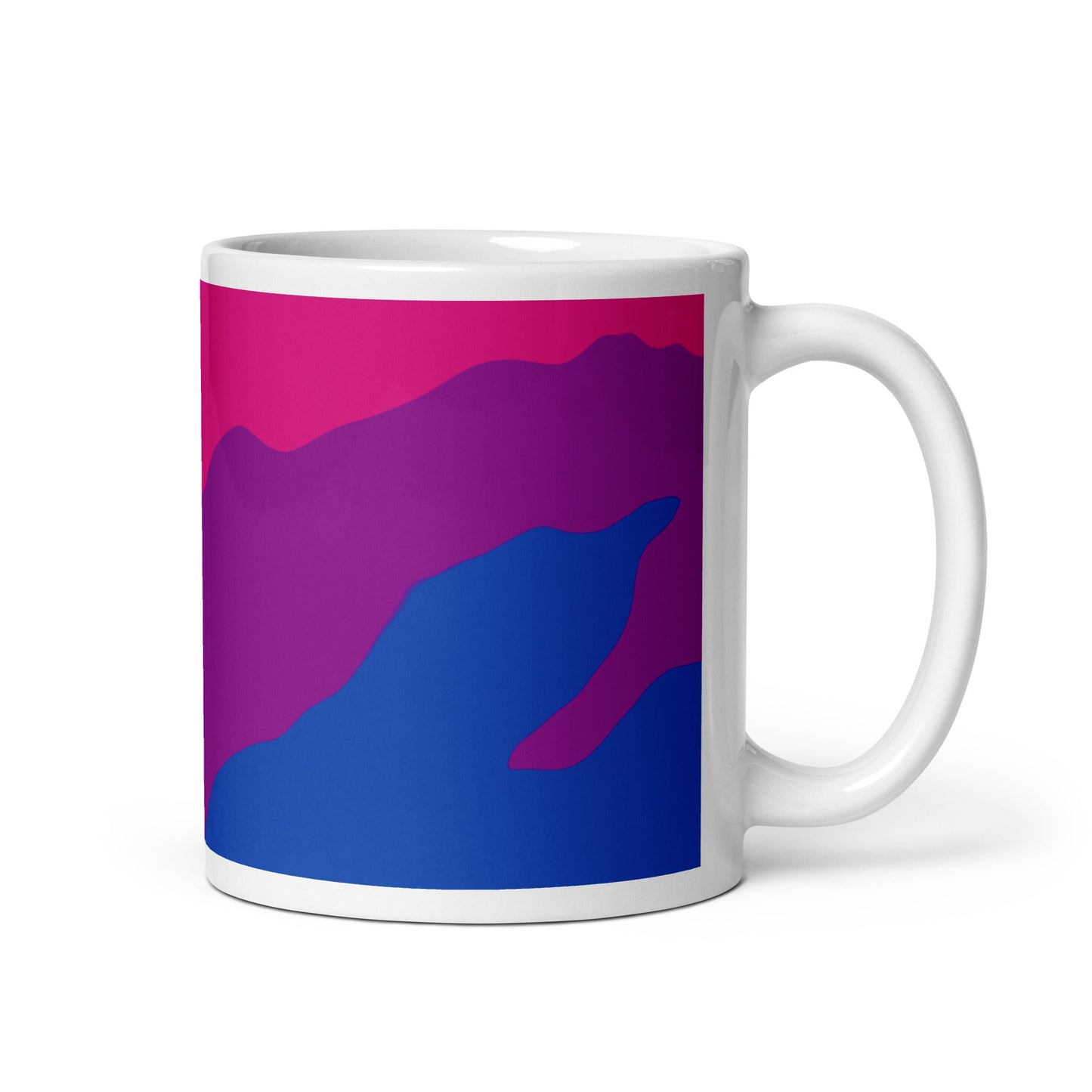 Bisexual Flag Wavy Design Mug | LGBTQ+ Eco Friendly Cup - Jessie's Art Shop