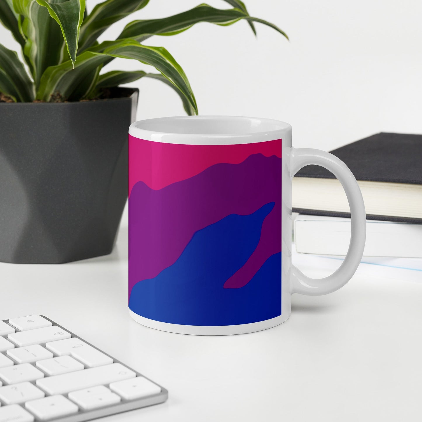 Bisexual Flag Wavy Design Mug | LGBTQ+ Eco Friendly Cup - Jessie's Art Shop