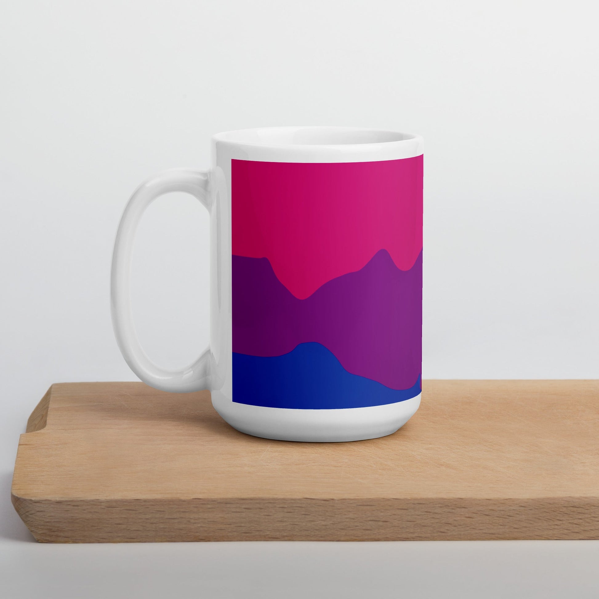 Bisexual Flag Wavy Design Mug | LGBTQ+ Eco Friendly Cup - Jessie's Art Shop