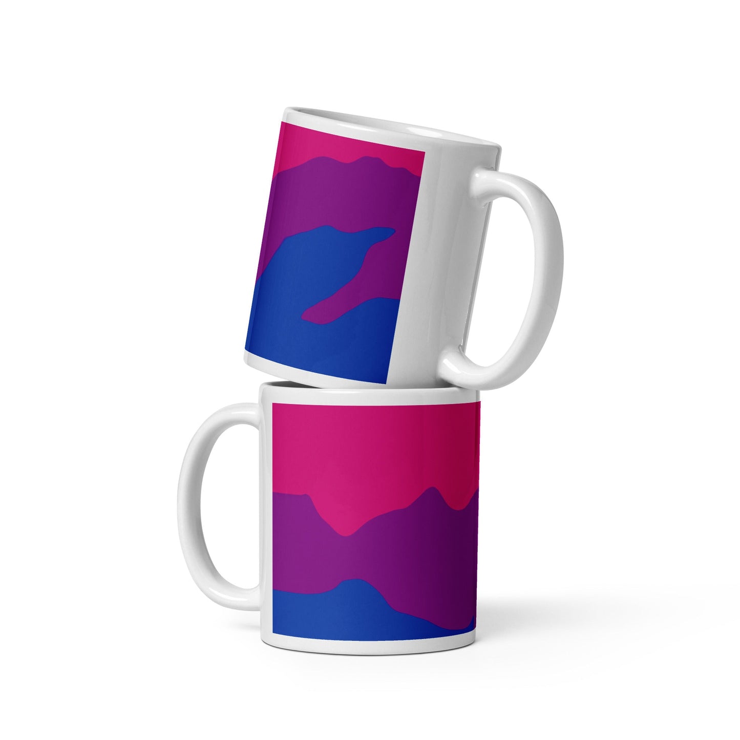 Bisexual Flag Wavy Design Mug | LGBTQ+ Eco Friendly Cup - Jessie's Art Shop