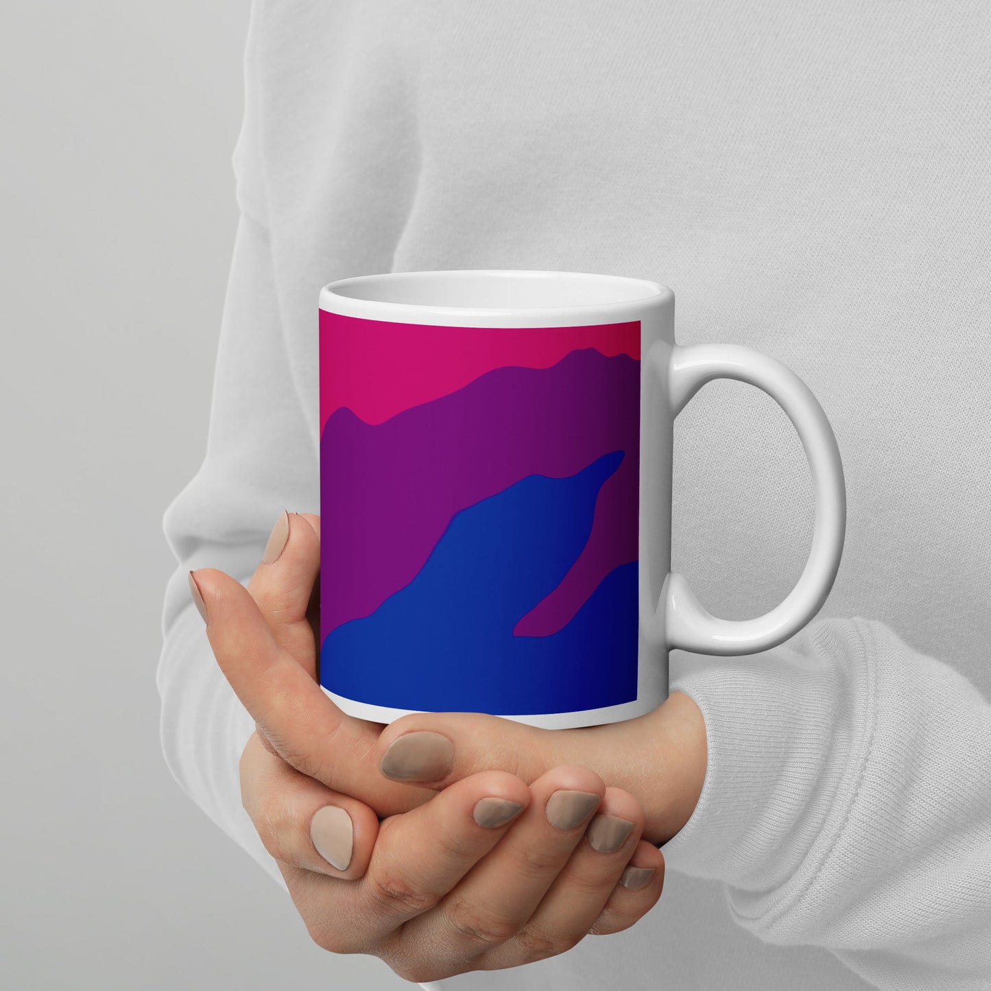 Bisexual Flag Wavy Design Mug | LGBTQ+ Eco Friendly Cup - Jessie's Art Shop