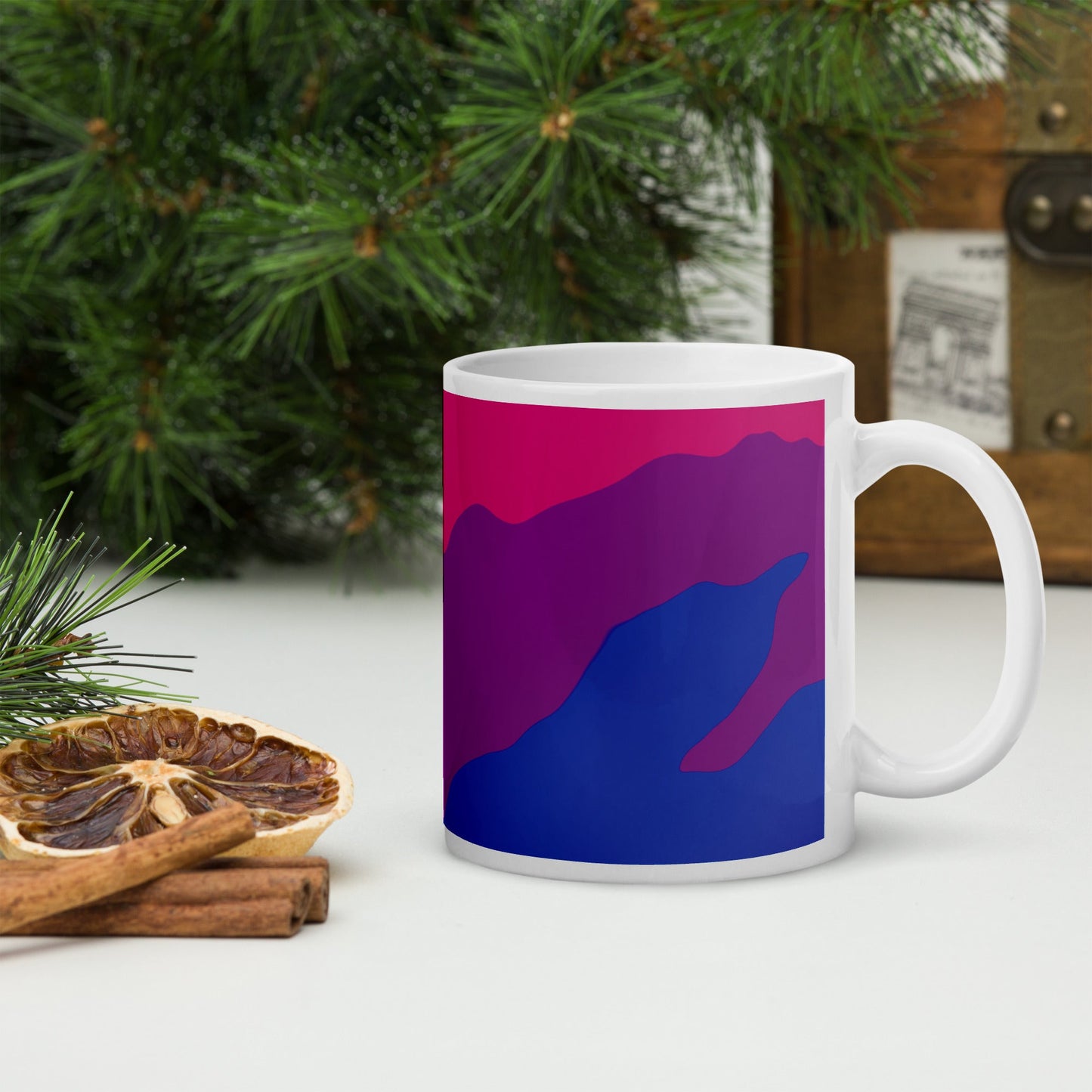 Bisexual Flag Wavy Design Mug | LGBTQ+ Eco Friendly Cup - Jessie's Art Shop