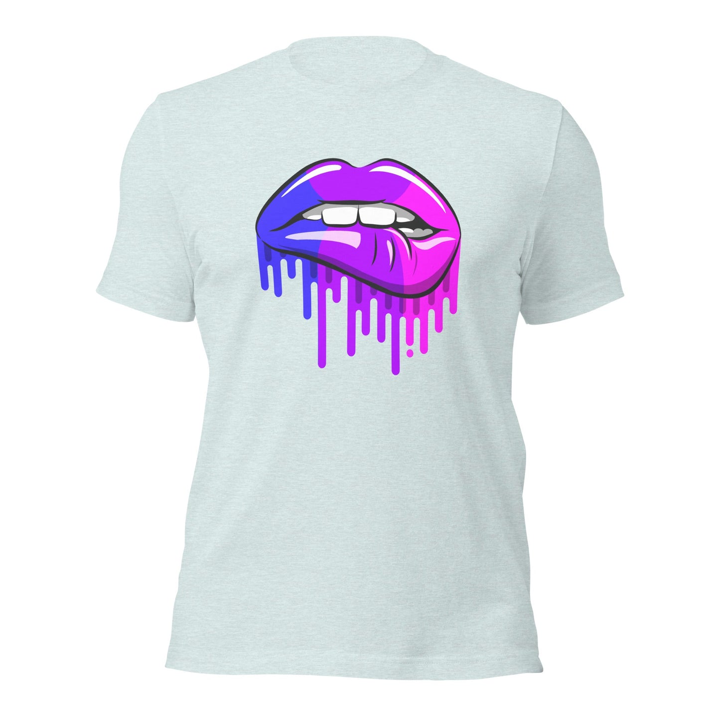 Bisexual Pride Lip Bite T-Shirt | Premium Bi Flag Colours | Eco-Friendly - Jessie's Art Shop