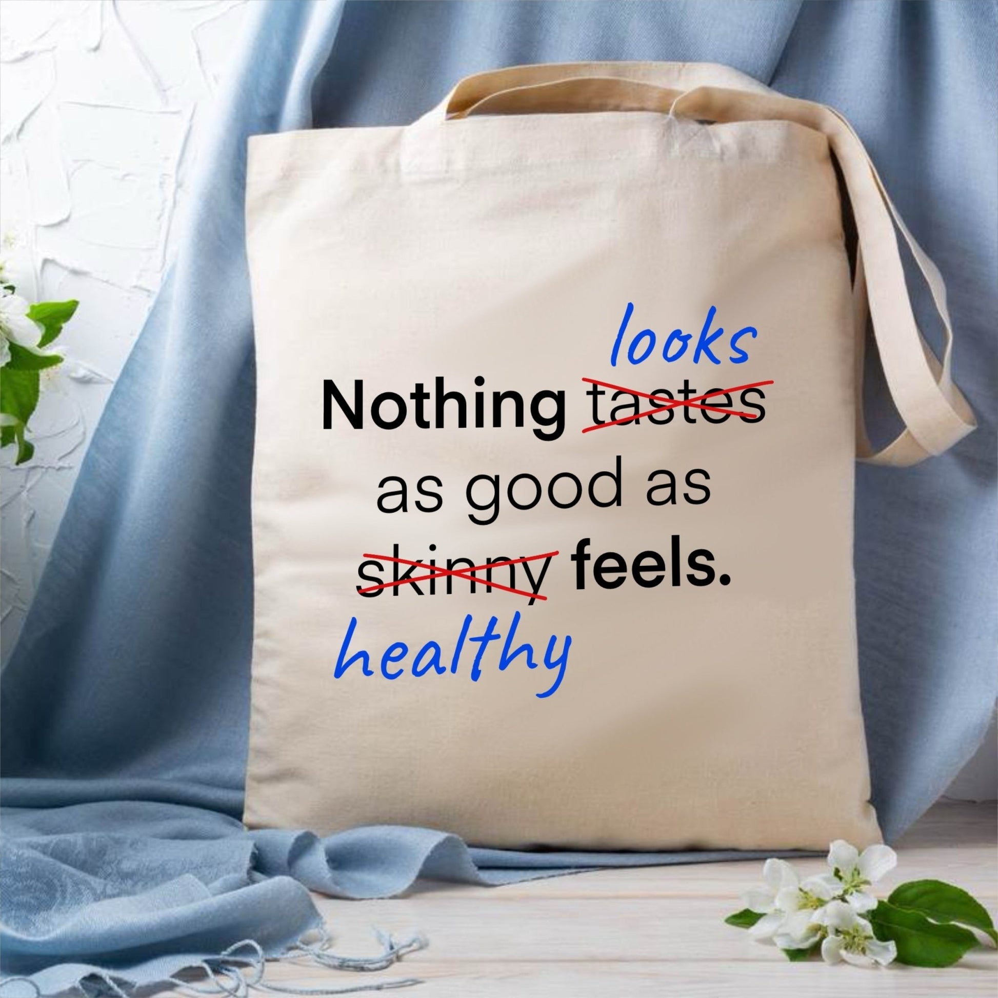 Body Positive Canvas Tote | Wellness Message | Eco-Friendly Shopping Bag - Jessie's Art Shop