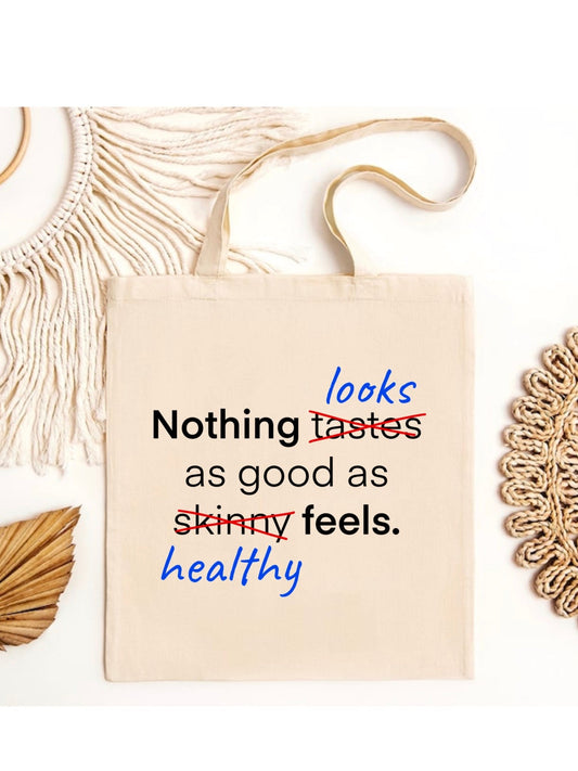 Body Positive Canvas Tote | Wellness Message | Eco-Friendly Shopping Bag - Jessie's Art Shop