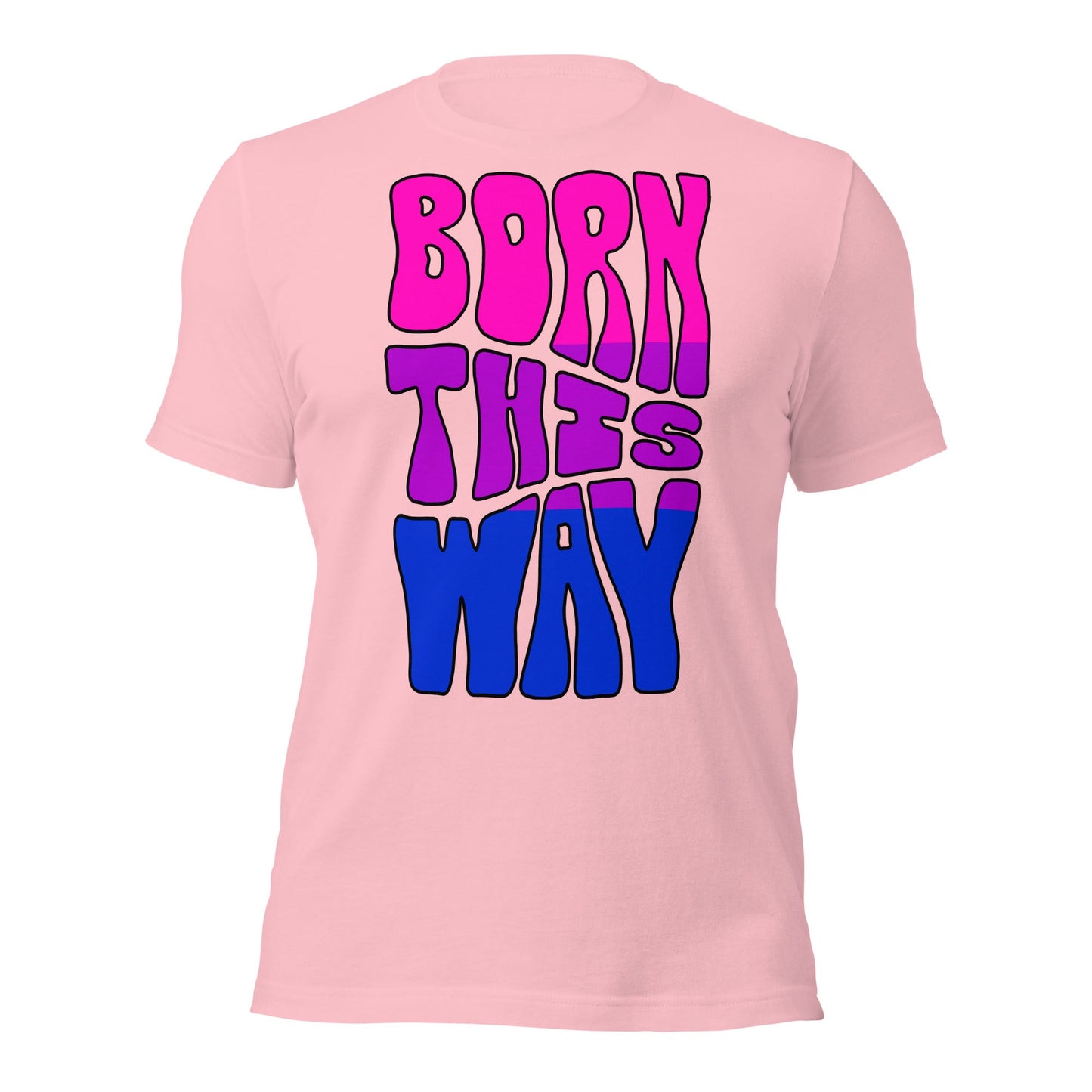 Born This Way Bi Pride T-Shirt | Bisexual Flag Colours | Premium Eco Tee - Jessie's Art Shop