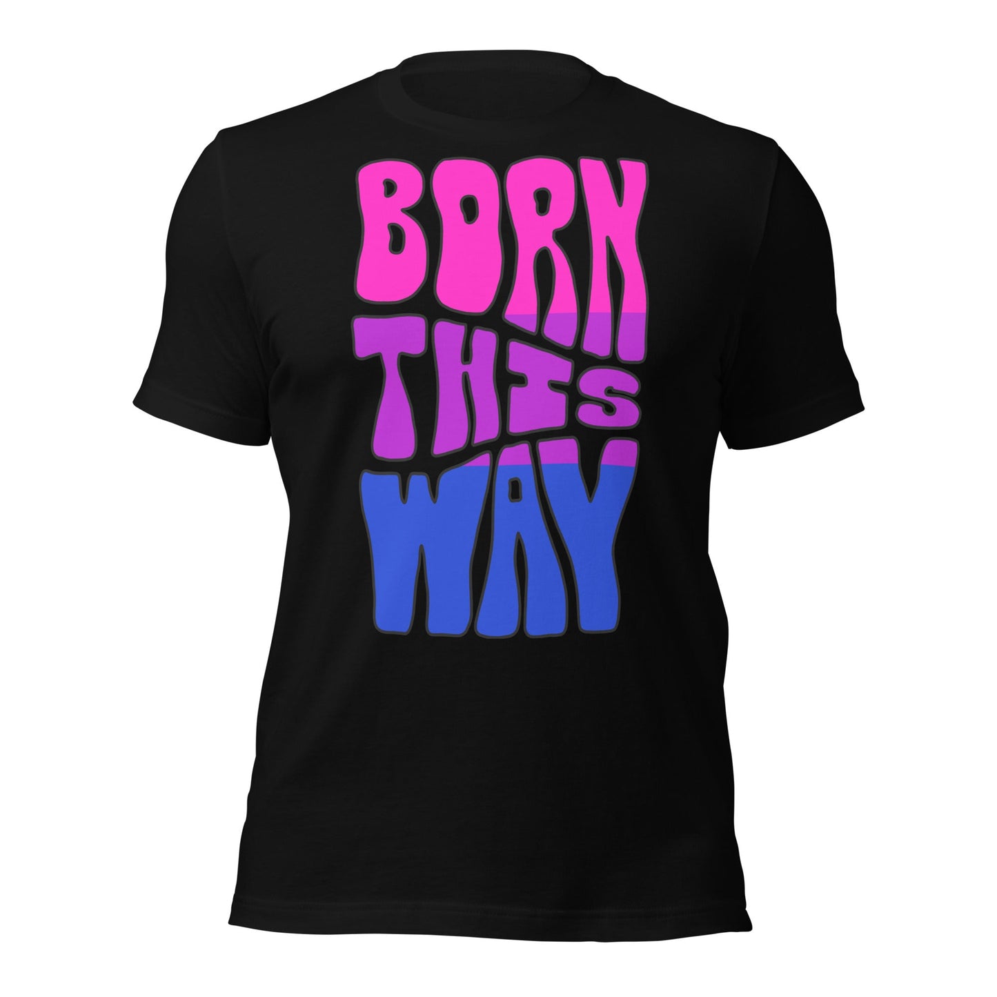 Born This Way Bi Pride T-Shirt | Bisexual Flag Colours | Premium Eco Tee - Jessie's Art Shop