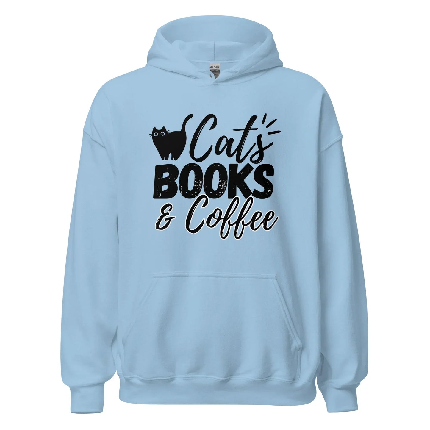 Cats books and coffee Hoodie | Eco friendly sustainable clothing - Jessie's Art Shop