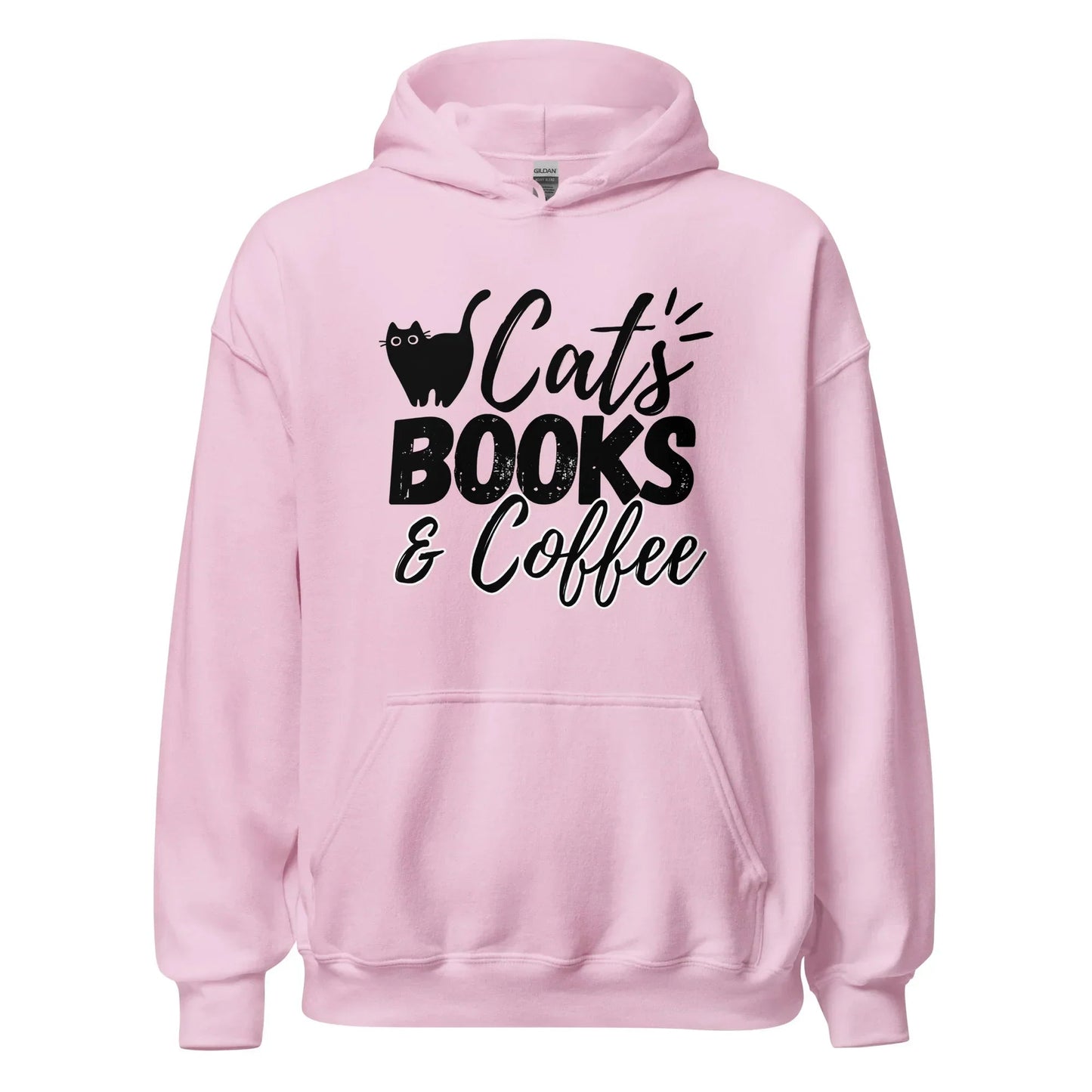 Cats books and coffee Hoodie | Eco friendly sustainable clothing - Jessie's Art Shop
