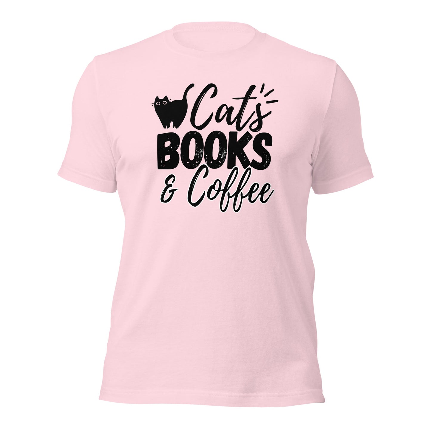 Cats books and coffee T-shirt | Cat Lovers Gift | Premium tee - Jessie's Art Shop