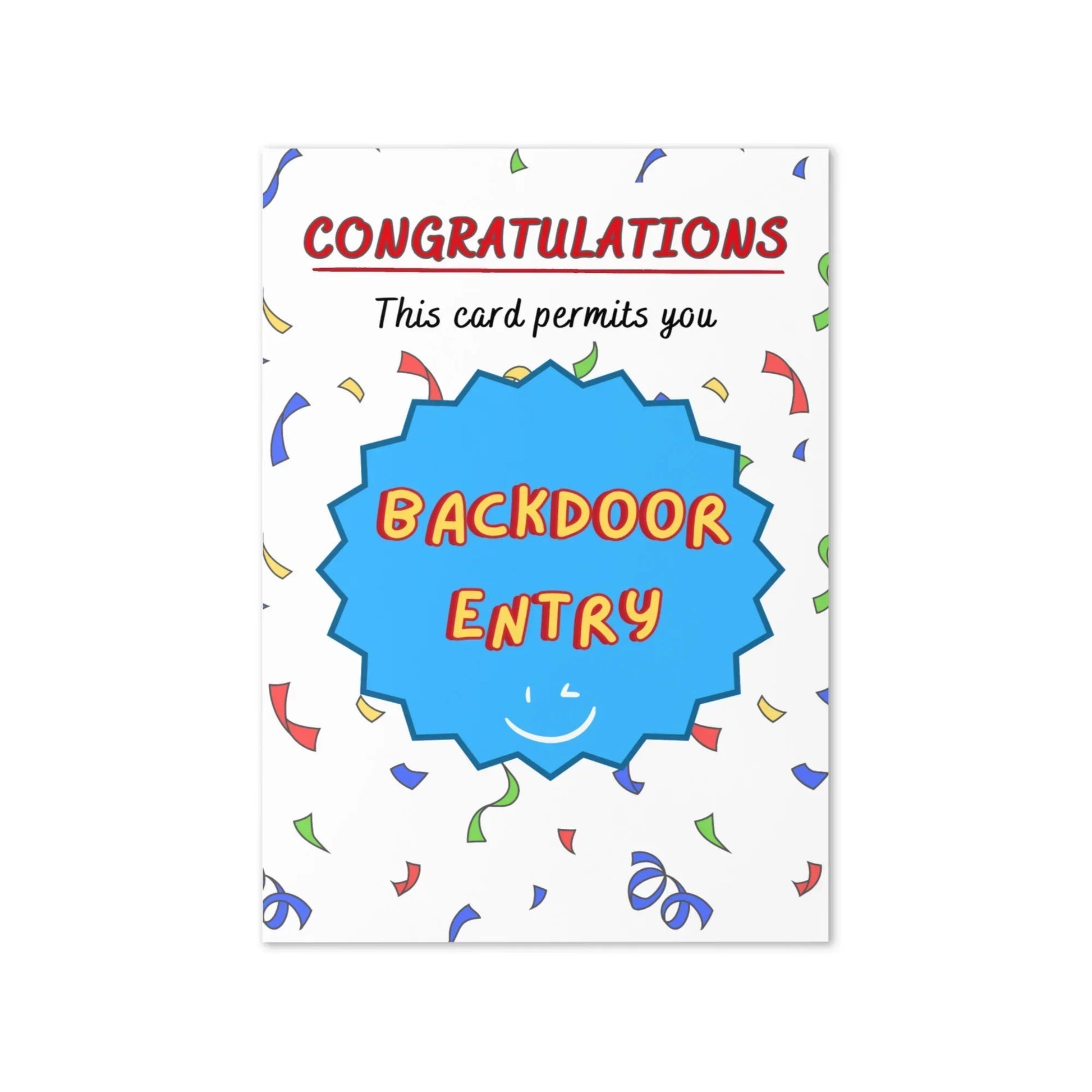Congratulations backdoor entry funny rude Valentine's Day card