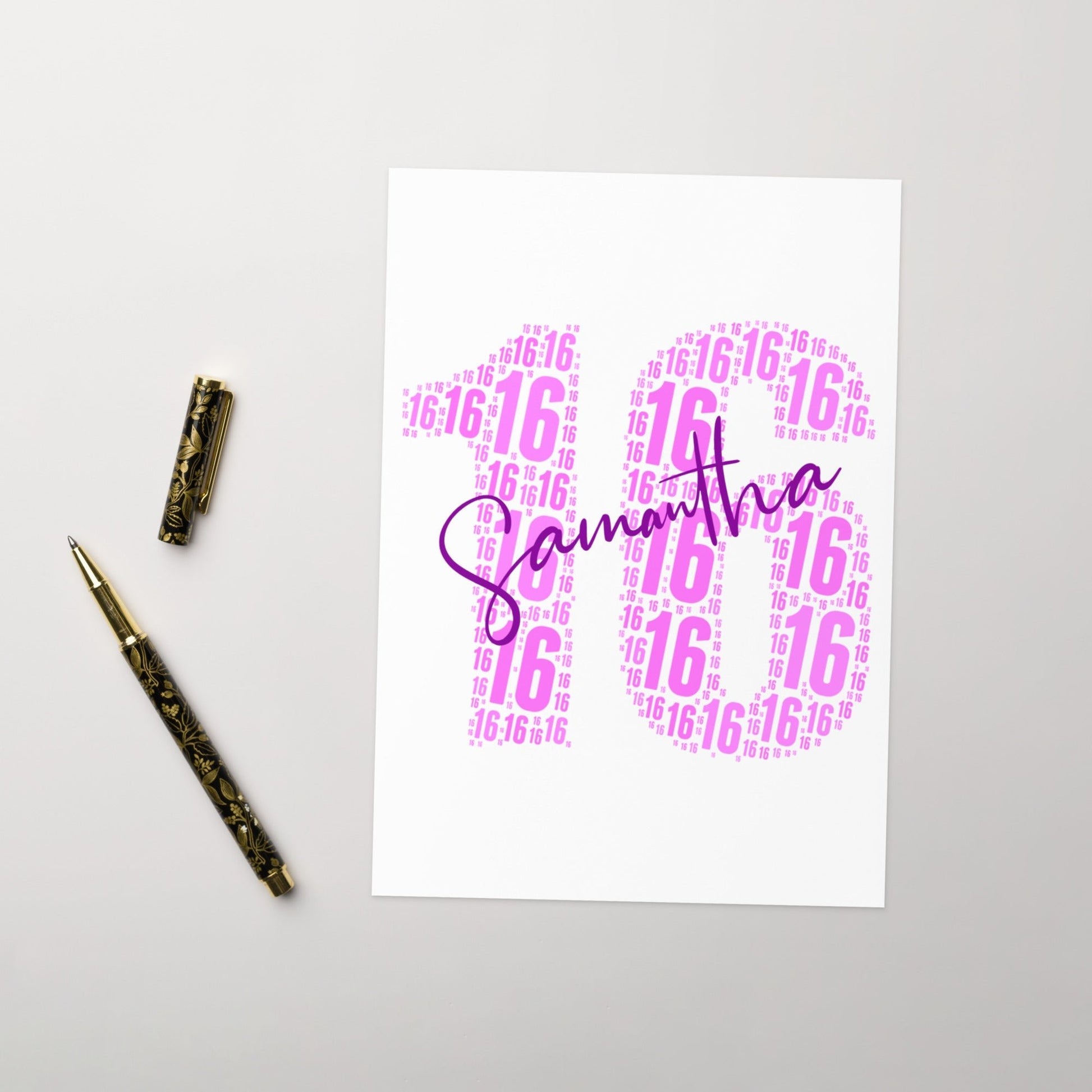 Custom Age Birthday Card | Personalised Name & Number | Premium A5 - Jessie's Art Shop