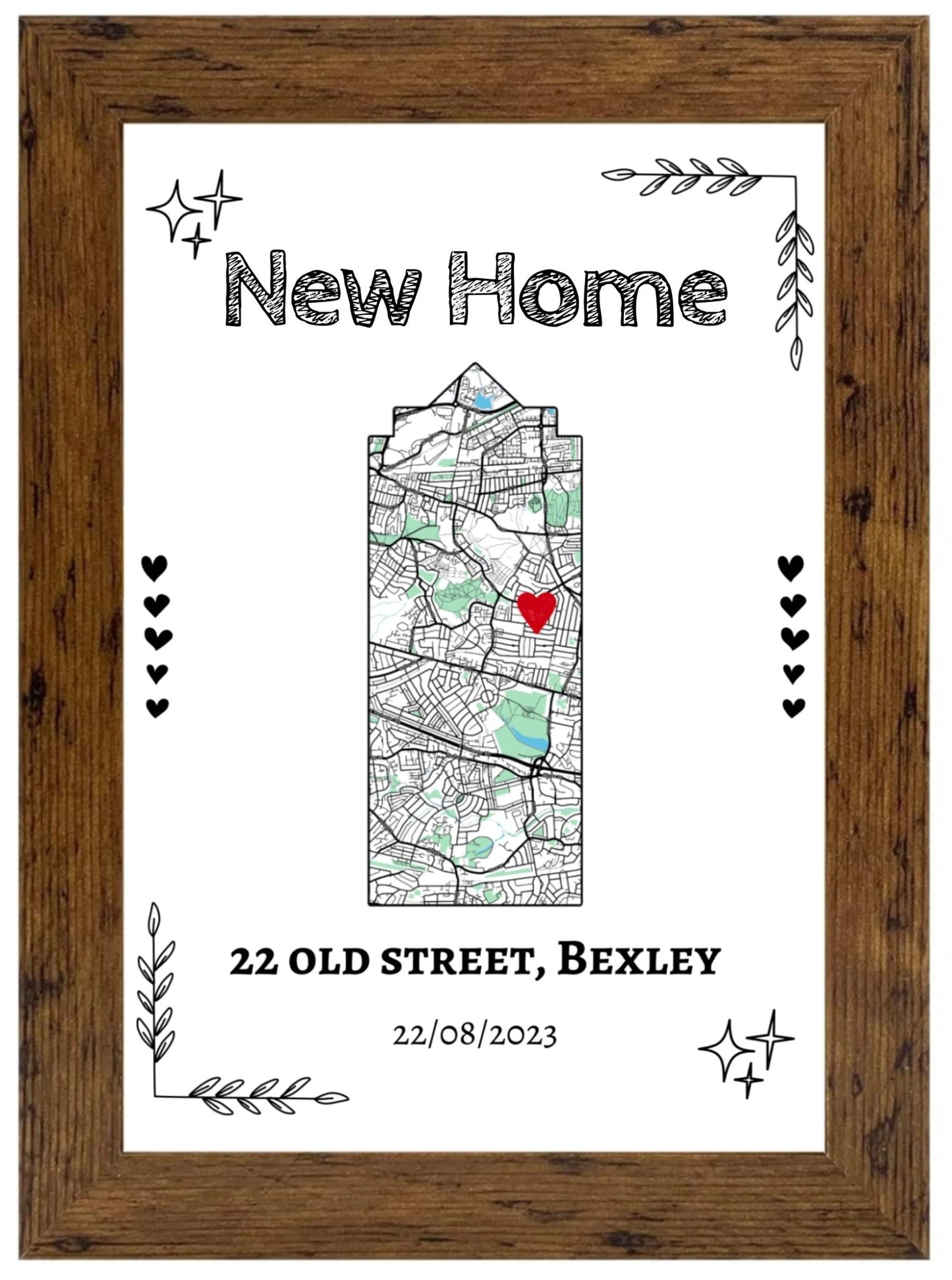 Custom Home Location Print | Personalised Map Art | Premium A4 Gift - Jessie's Art Shop