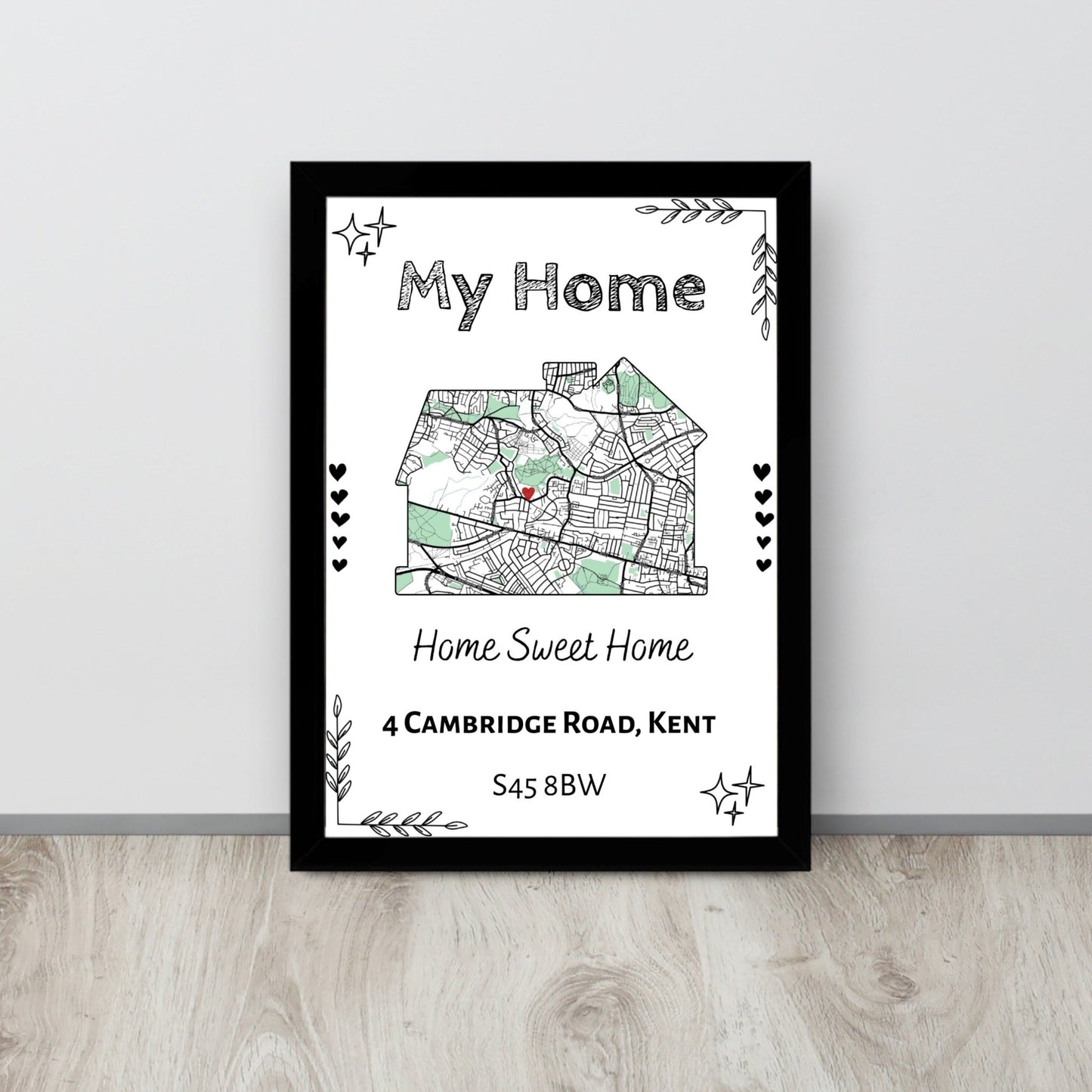 Custom Home Location Print | Personalised Map Art | Premium A4 Gift - Jessie's Art Shop