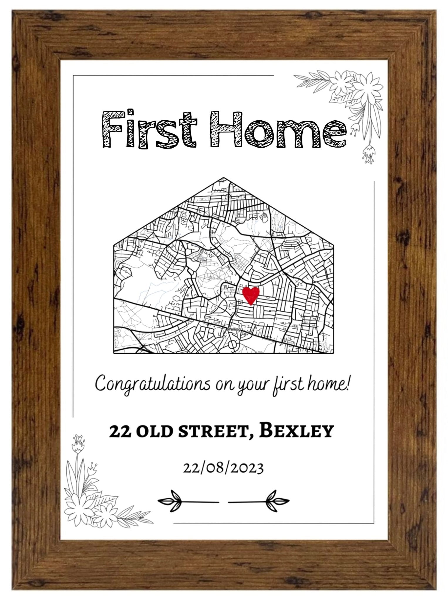 Custom Home Location Print | Personalised Map Art | Premium A4 Gift - Jessie's Art Shop