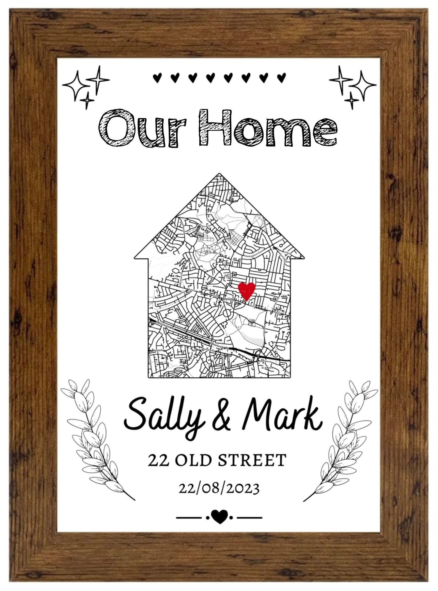 Custom Home Location Print | Personalised Map Art | Premium A4 Gift - Jessie's Art Shop