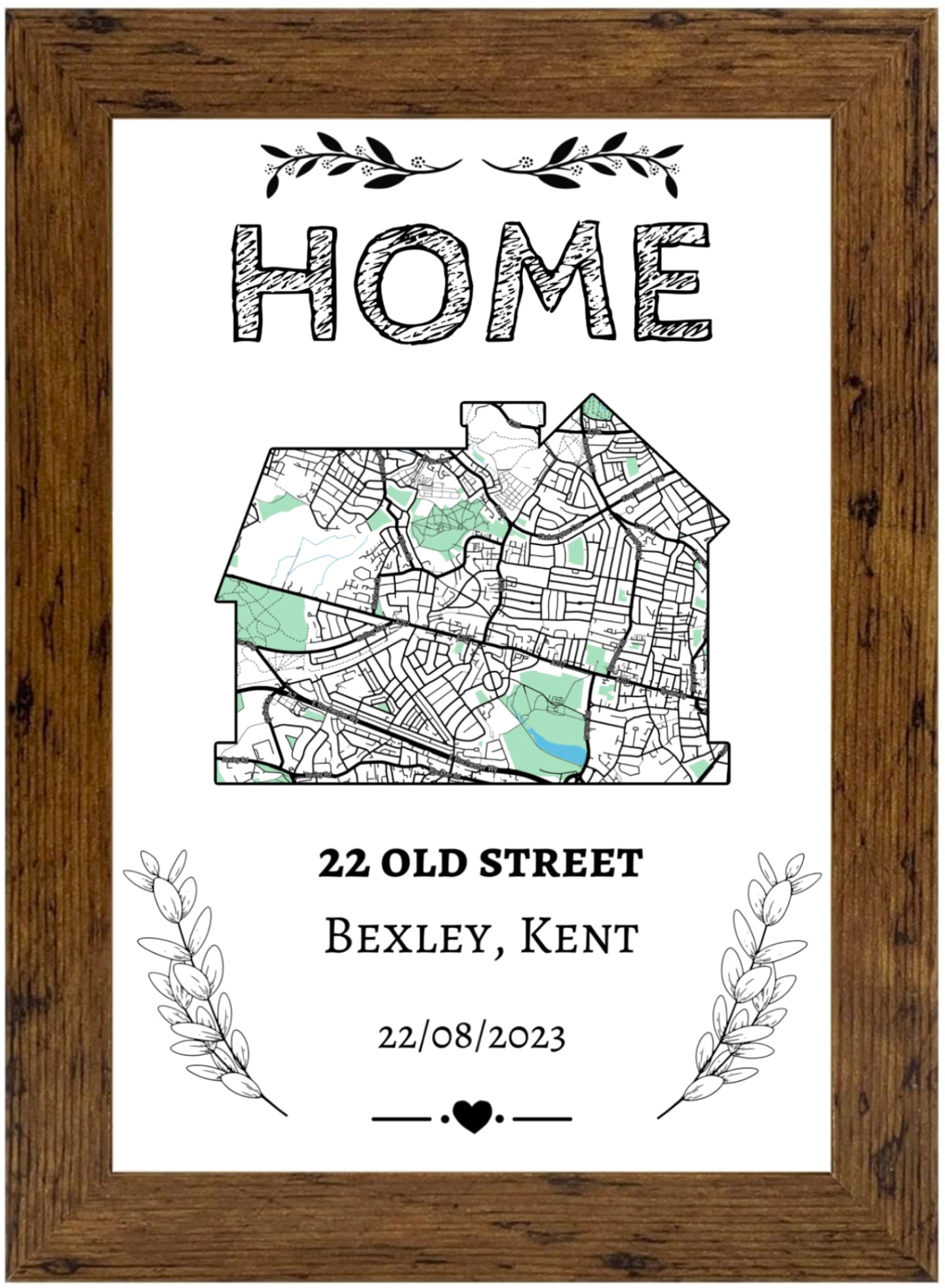 Custom Home Location Print | Personalised Map Art | Premium A4 Gift - Jessie's Art Shop