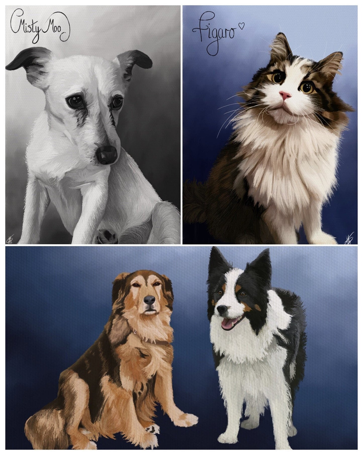 Custom Pet Portrait Art | Digital & Print Options | Oil Painting Style - Jessie's Art Shop