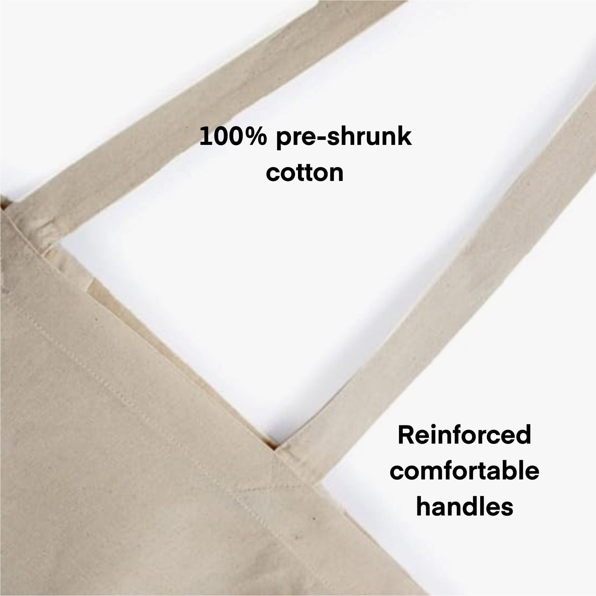 14 x 16 inch natural cotton canvas tote bag 100% pre shrunk cotton and reinforced handles