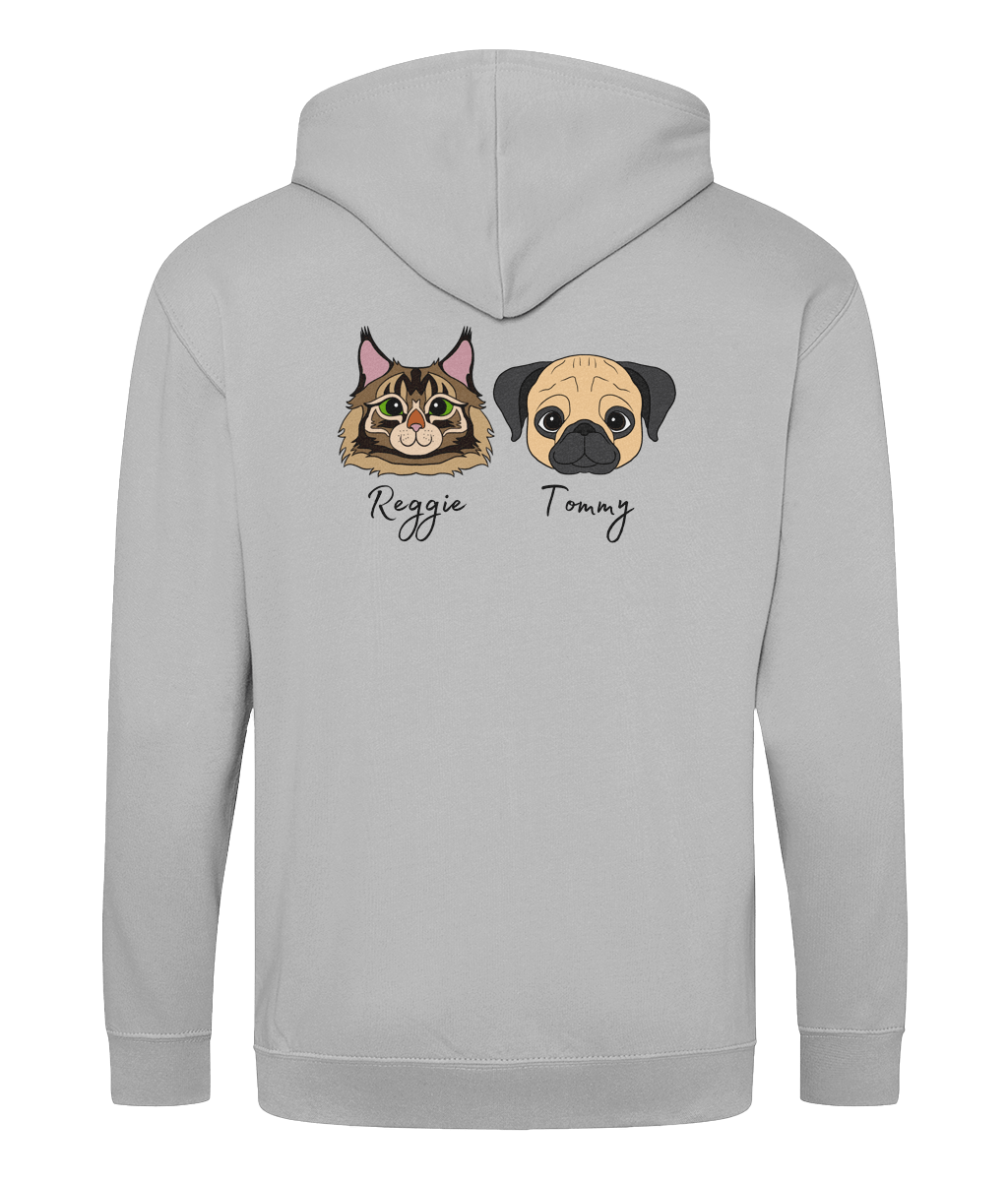 Custom Pet Portrait Zip Hoodie | 40+ Dog & Cat Breeds | Eco-Friendly - Jessie's Art Shop