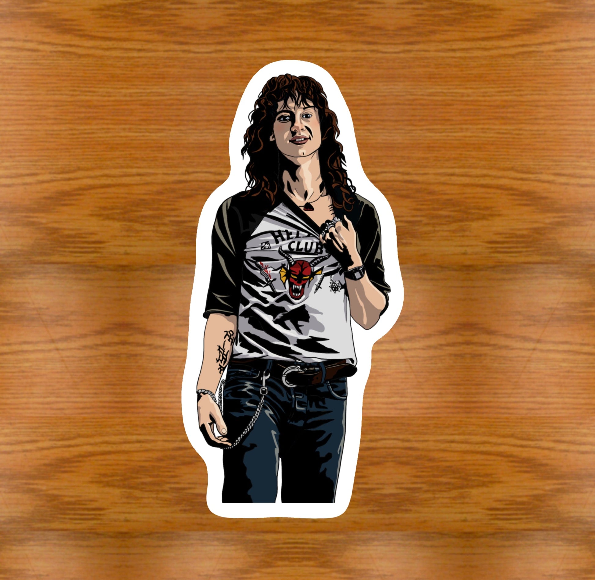 Eddie Munson Tattoo Sticker | Stranger Things | Eco-Friendly Vinyl - Jessie's Art Shop