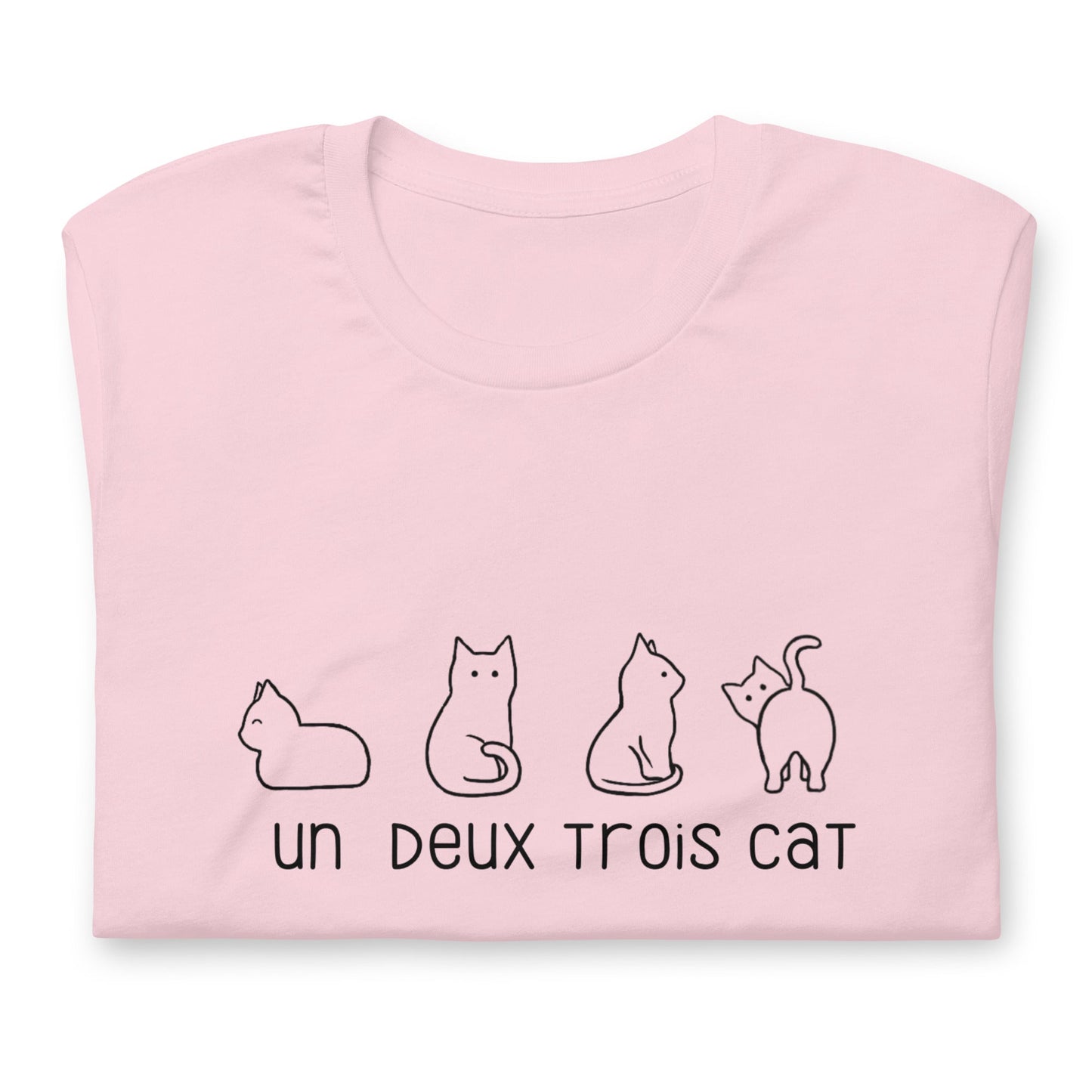 Funny Cat T-shirt | Un Deux Trois Cat | Premium Cotton Tee - Jessie's Art Shop
