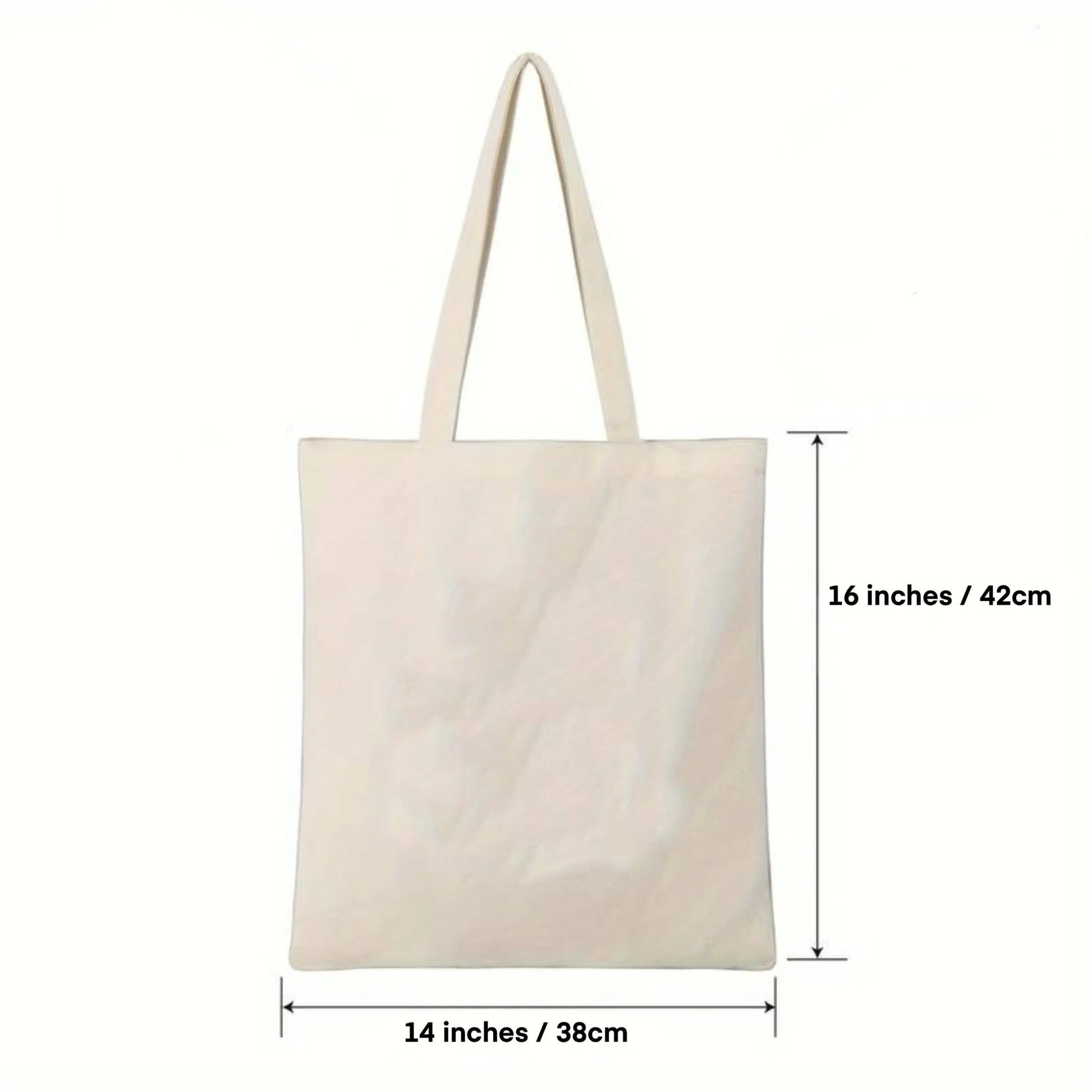 14 x 16 inch natural cotton canvas tote bag
