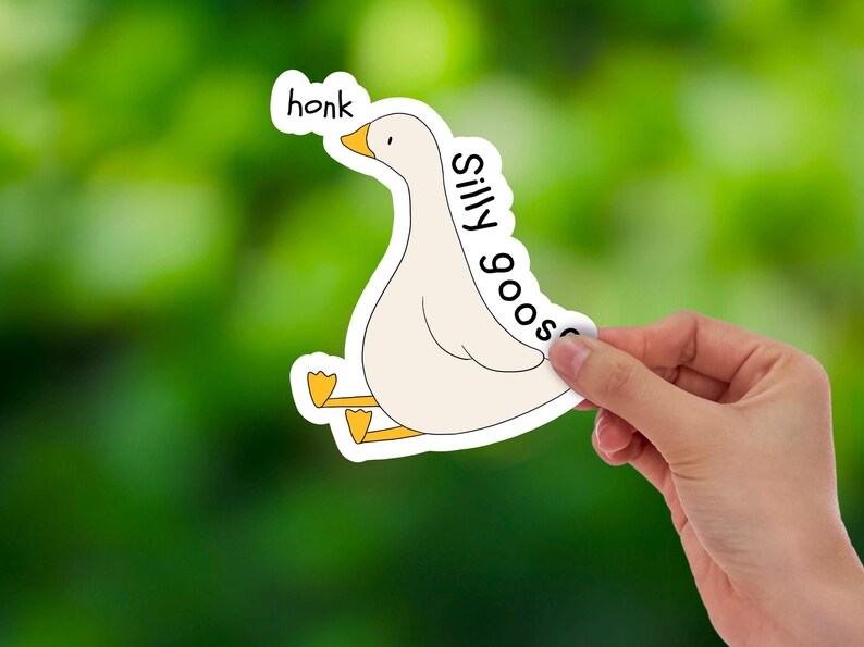 Silly Goose waterproof vinyl sticker | Funny cute decals - Jessie's Art Shop