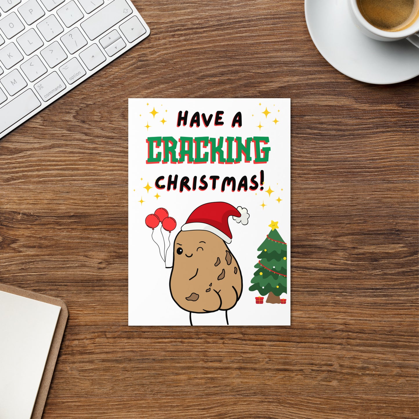 Have a cracking Christmas card | funny potato butt | A5 - Jessie's Art Shop