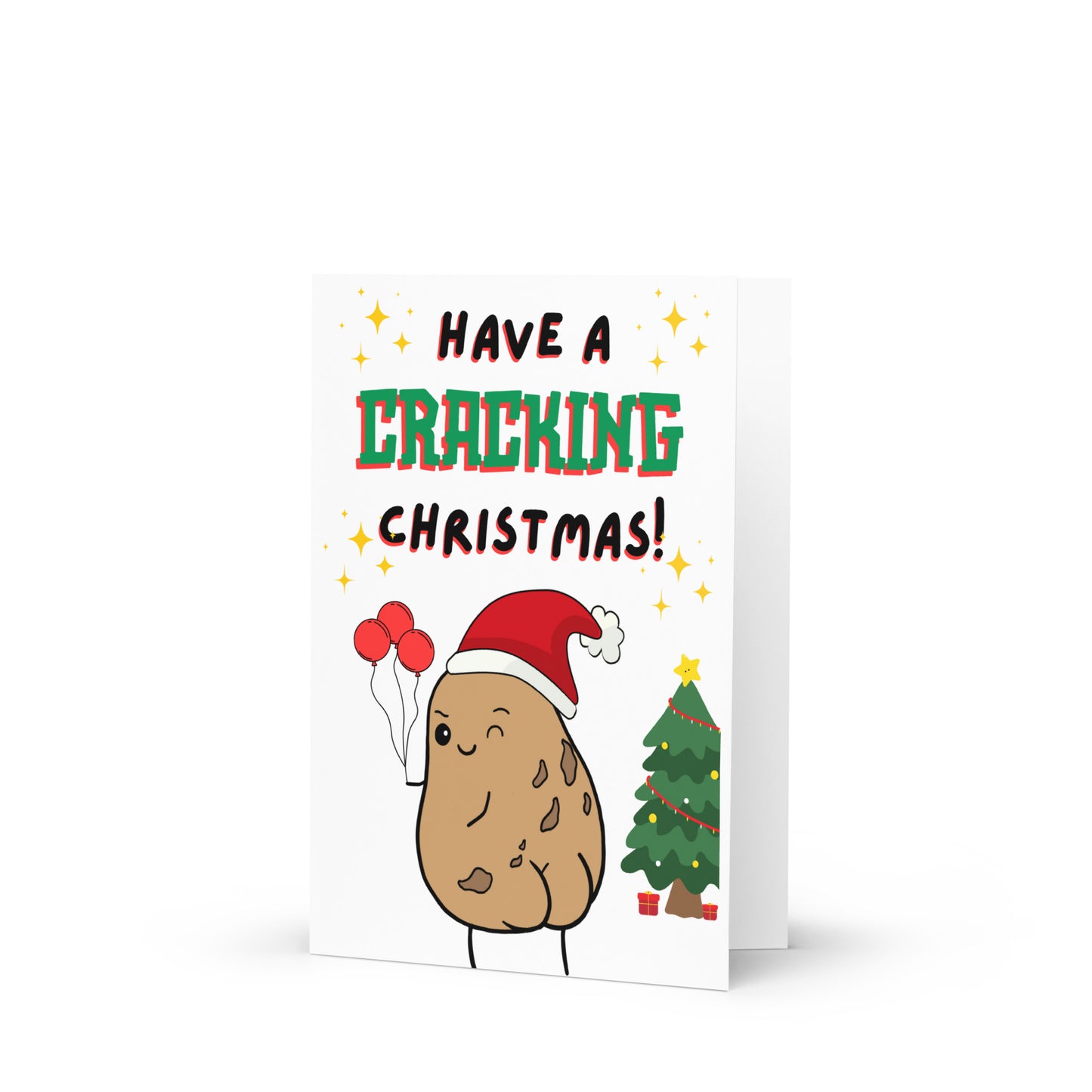 Have a cracking Christmas card | funny potato butt | A5 - Jessie's Art Shop