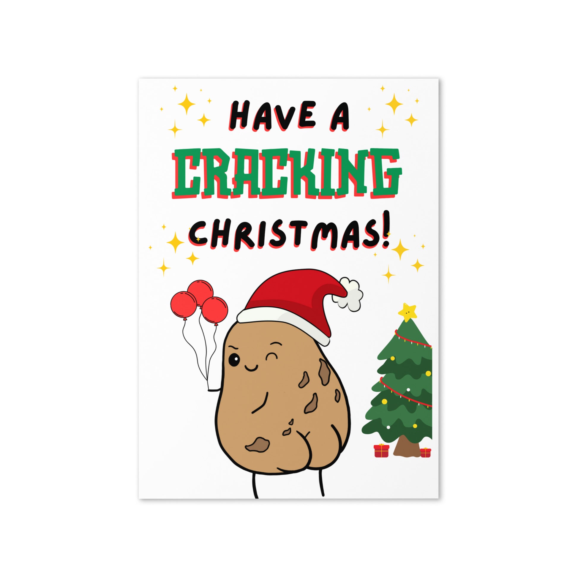 Have a cracking Christmas card | funny potato butt | A5 - Jessie's Art Shop