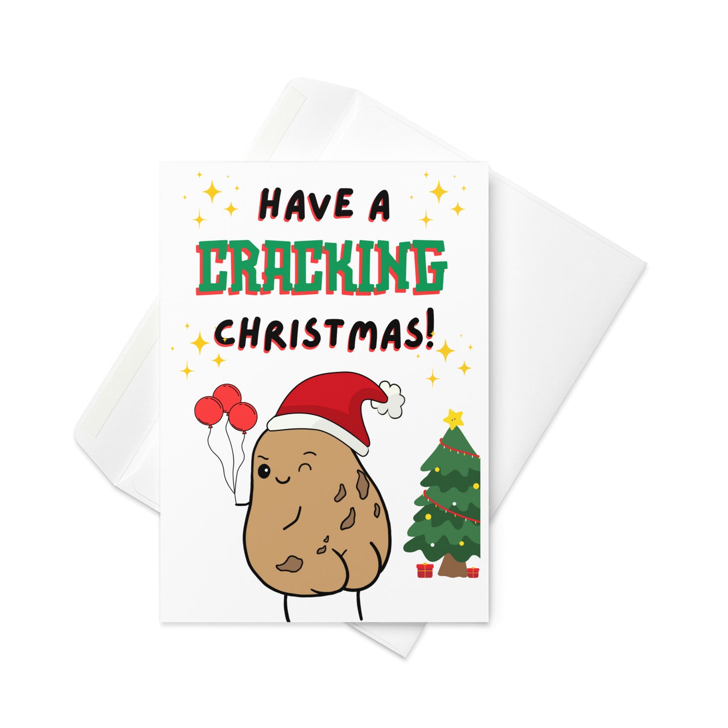 Have a cracking Christmas card | funny potato butt | A5 - Jessie's Art Shop