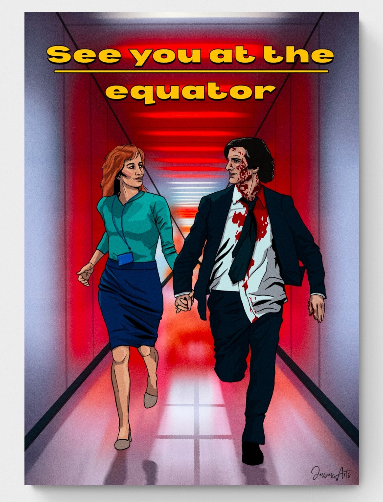 Helly R & Mark S | Season 2 finale Severance Art Print | JHollyArt Fan Art | Premium Poster - Jessie's Art Shop