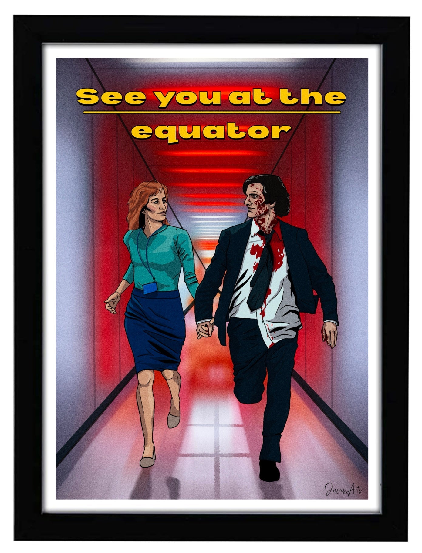 See you at the equator. Helly R Mark S running in Lumon Hallways. Season 2 finale. Fanart.