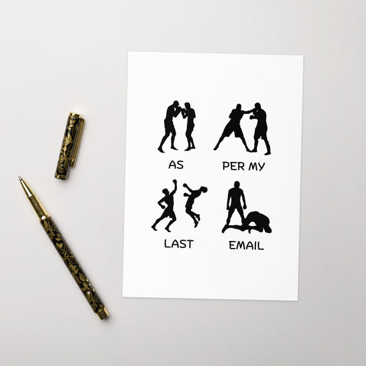 Office humour card | As Per My Last Email | Funny Large A5 card - Jessie's Art Shop