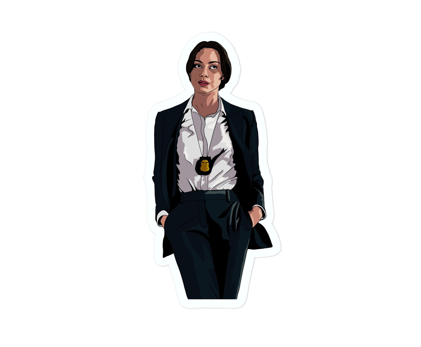 Rio Vidal CIA agent suit Sticker | Agatha All Along | Eco-Friendly Vinyl | Aubrey Plaza - Jessie's Art Shop