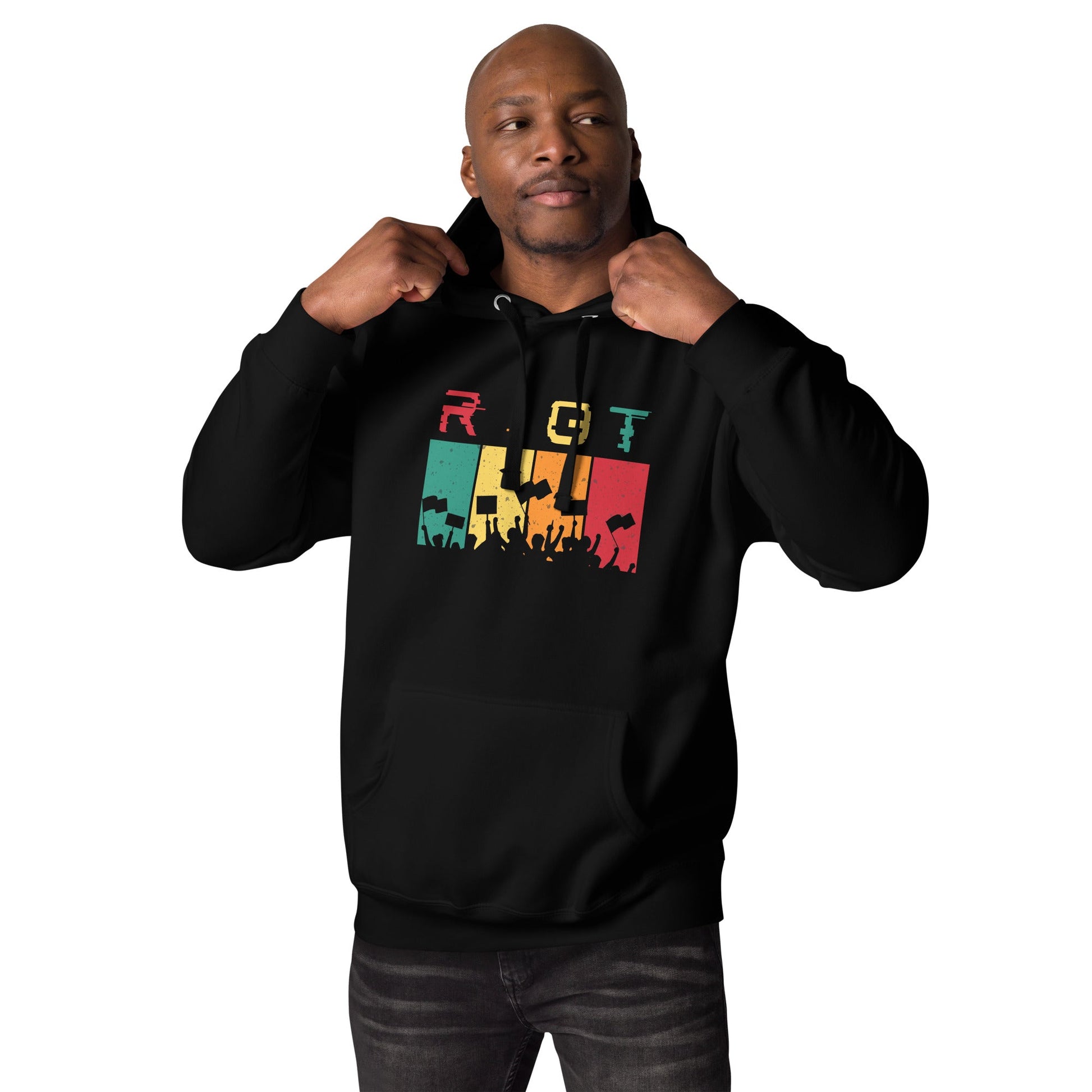 RIOT unisex hoodie | protest | political activism tee | premium quality eco-friendly top - Jessie's Art Shop
