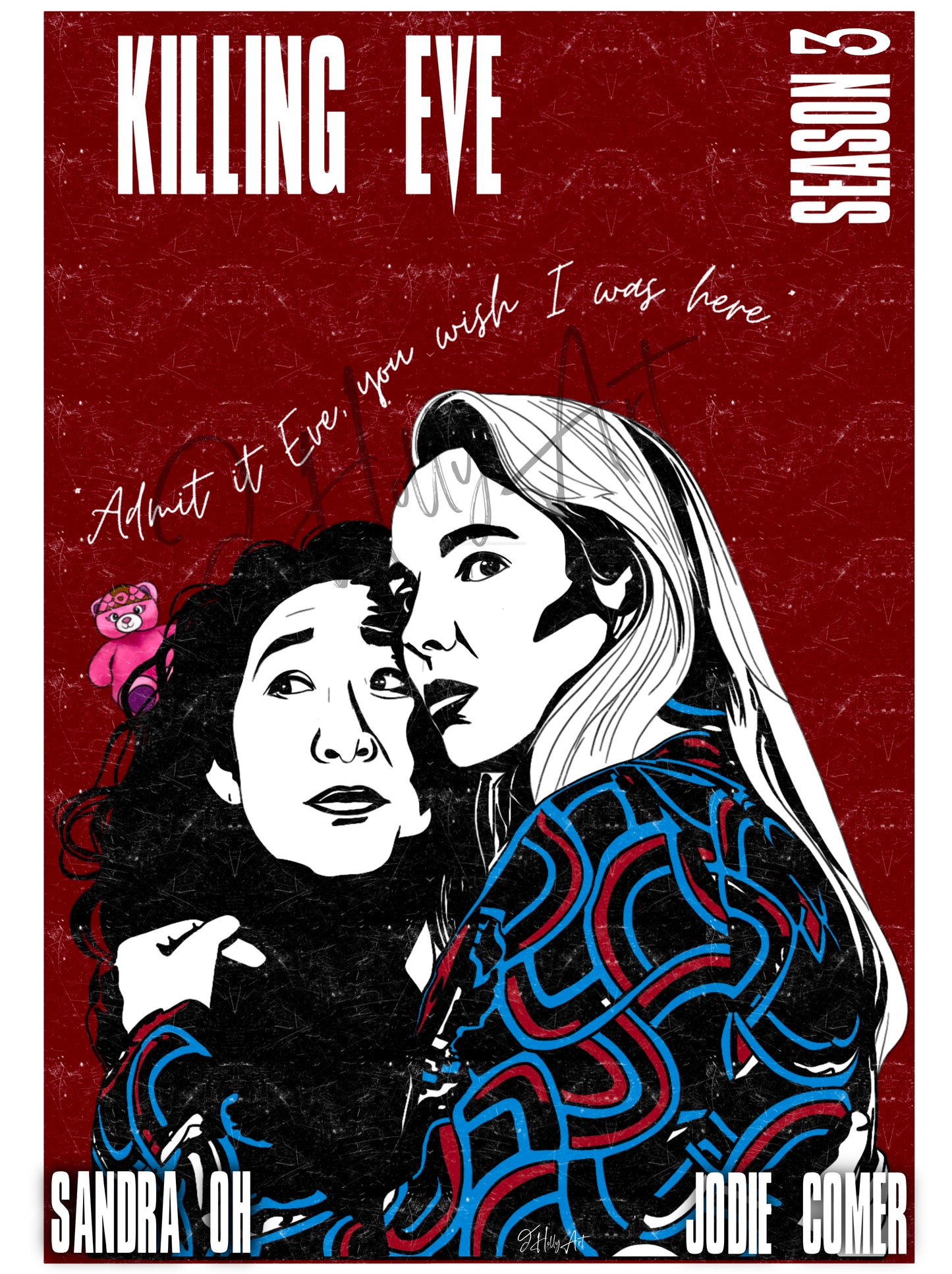 Killing Eve print collection | All four seasons tribute | Villanelle and Eve art posters