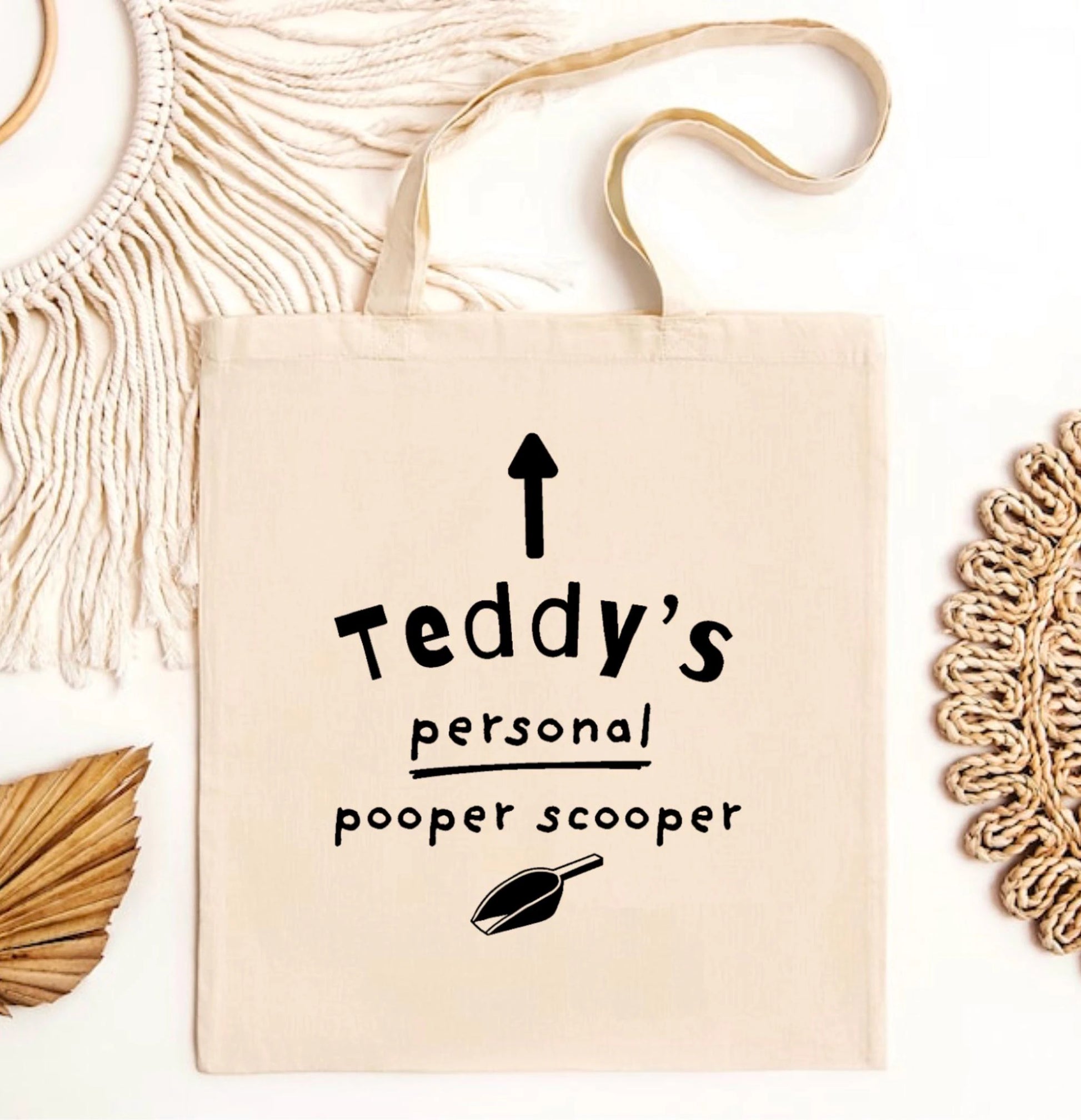 Funny personalised Pooper scooper tote bag | dog walking bag | cat owner bag | Eco friendly Canvas reusable shopping Bag