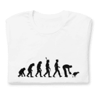 T-shirt drôle sur l'évolution des humains | ramasser les crottes de chien | T-shirt écologique de qualité supérieure