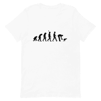 Camiseta divertida sobre la evolución de los humanos | Recoger excrementos de perro | Camiseta ecológica de primera calidad