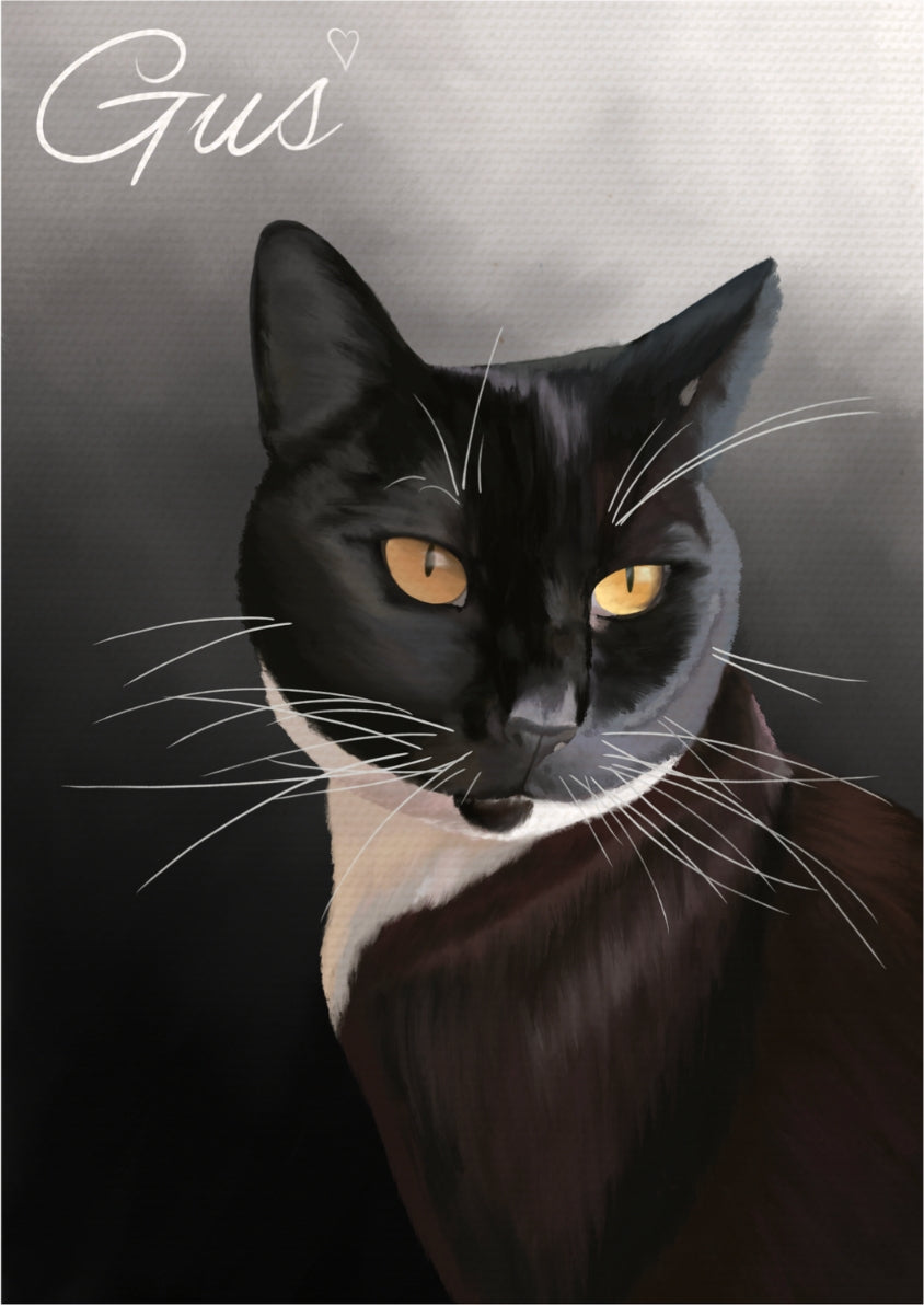 Retrato de mascota personalizado | Pintura personalizada de perro o gato | Impresión estilo óleo sobre lienzo