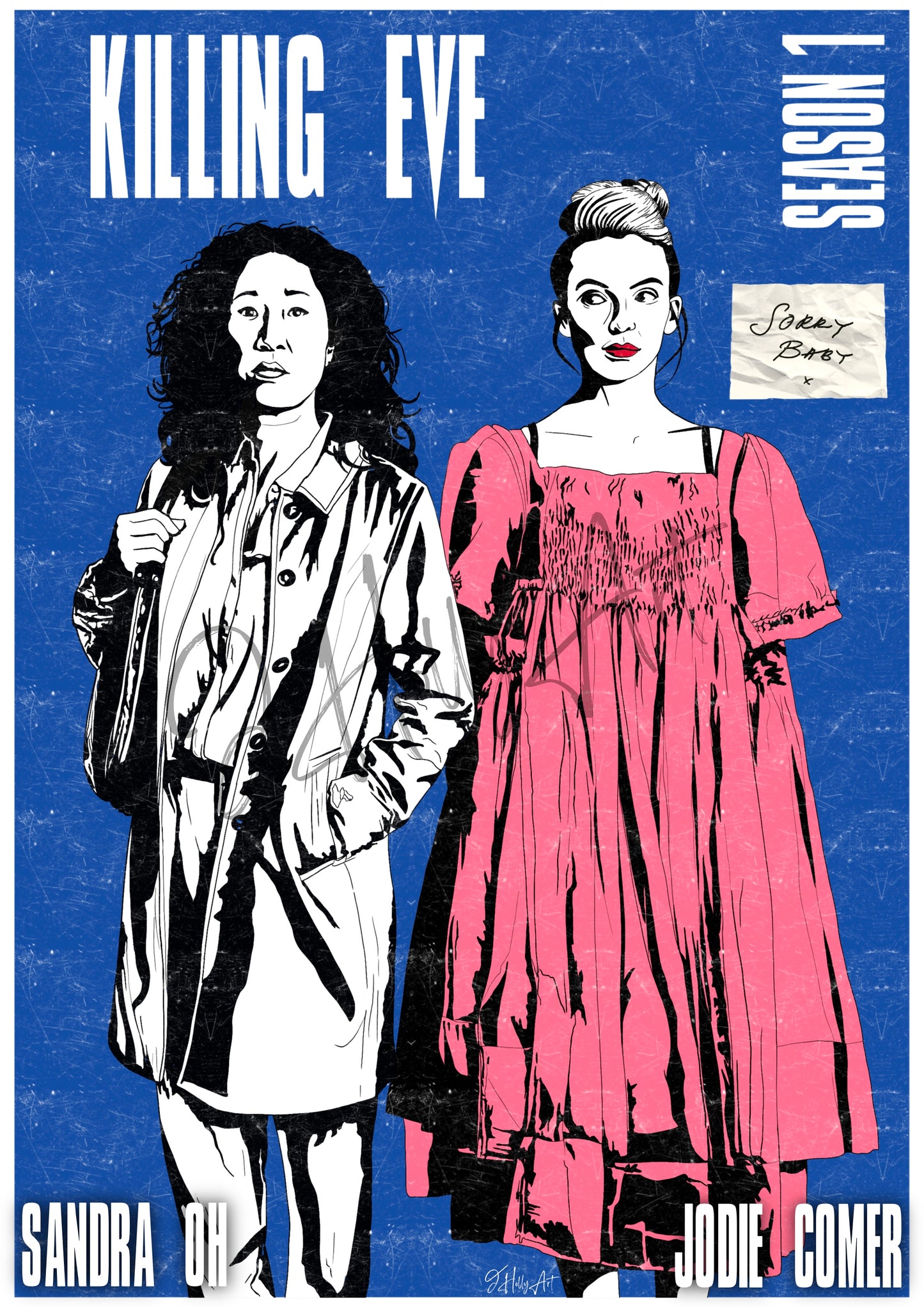 Killing Eve print collection | All four seasons tribute | Villanelle and Eve art posters - Jessie's Art Shop